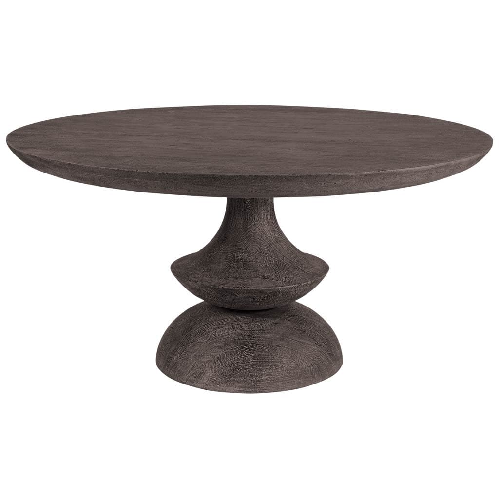 Crossman 60" Round Pedestal Dining Table | Modern | Dark Brown/Gray Wood | Seats 6 — product photograph