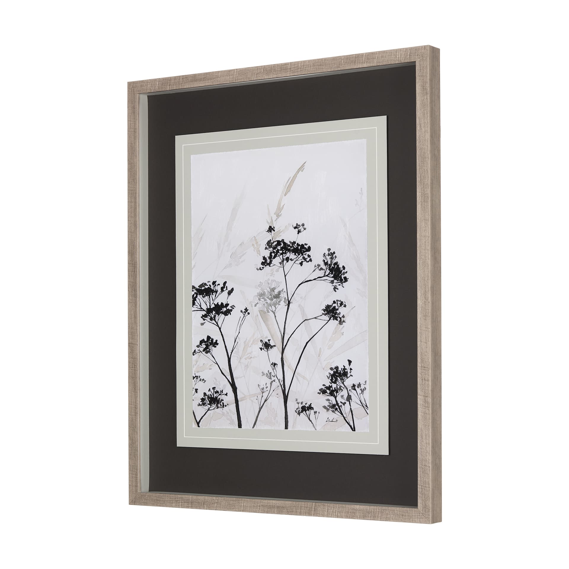 Meadow R by Mercana Studio a Hand Embellished Textured Framed Art Print Matted under Glass — product photograph
