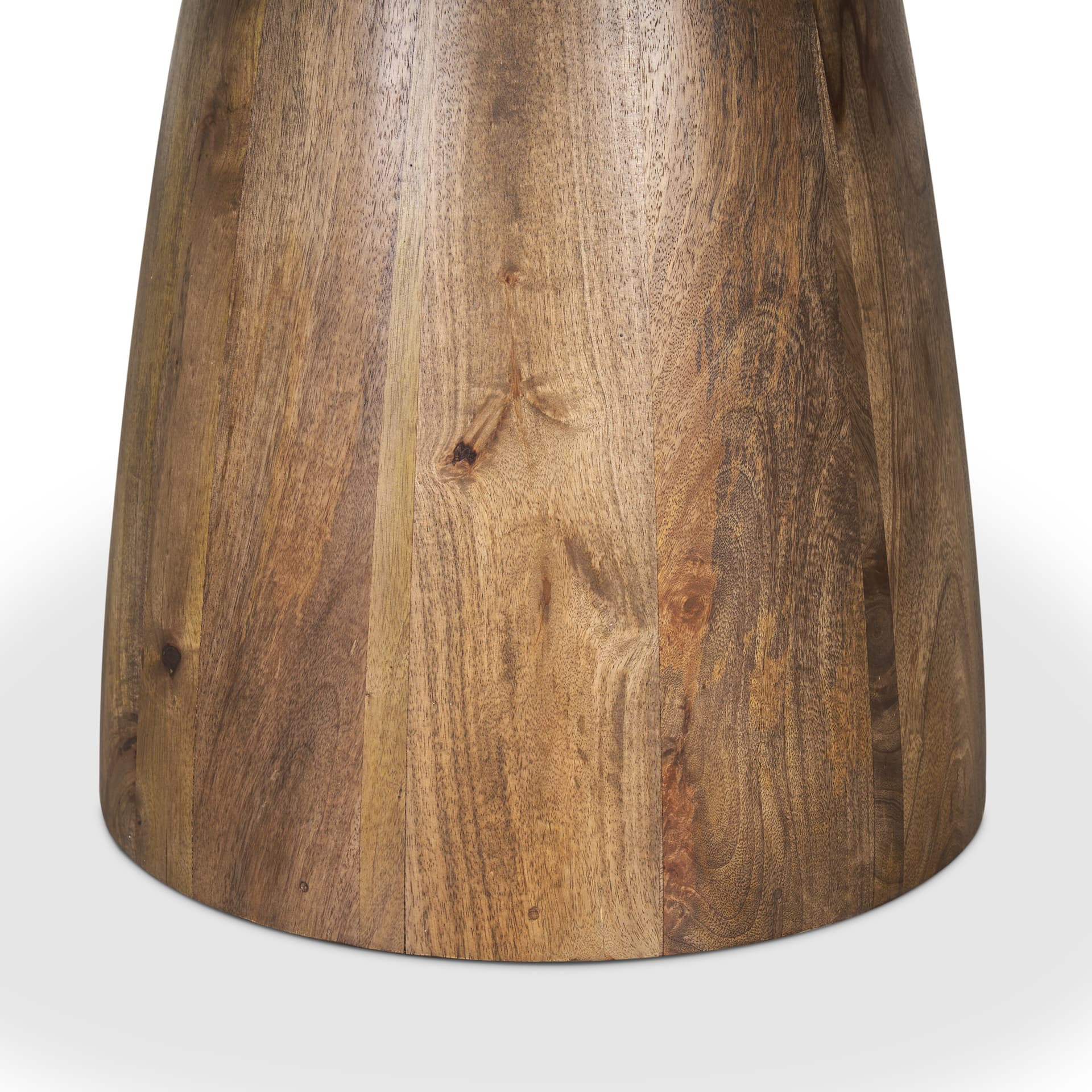 Allyson 42" Round Pedestal Dining Table | Savar Pink Marble & Brown Wood | Seats 4 — product photograph