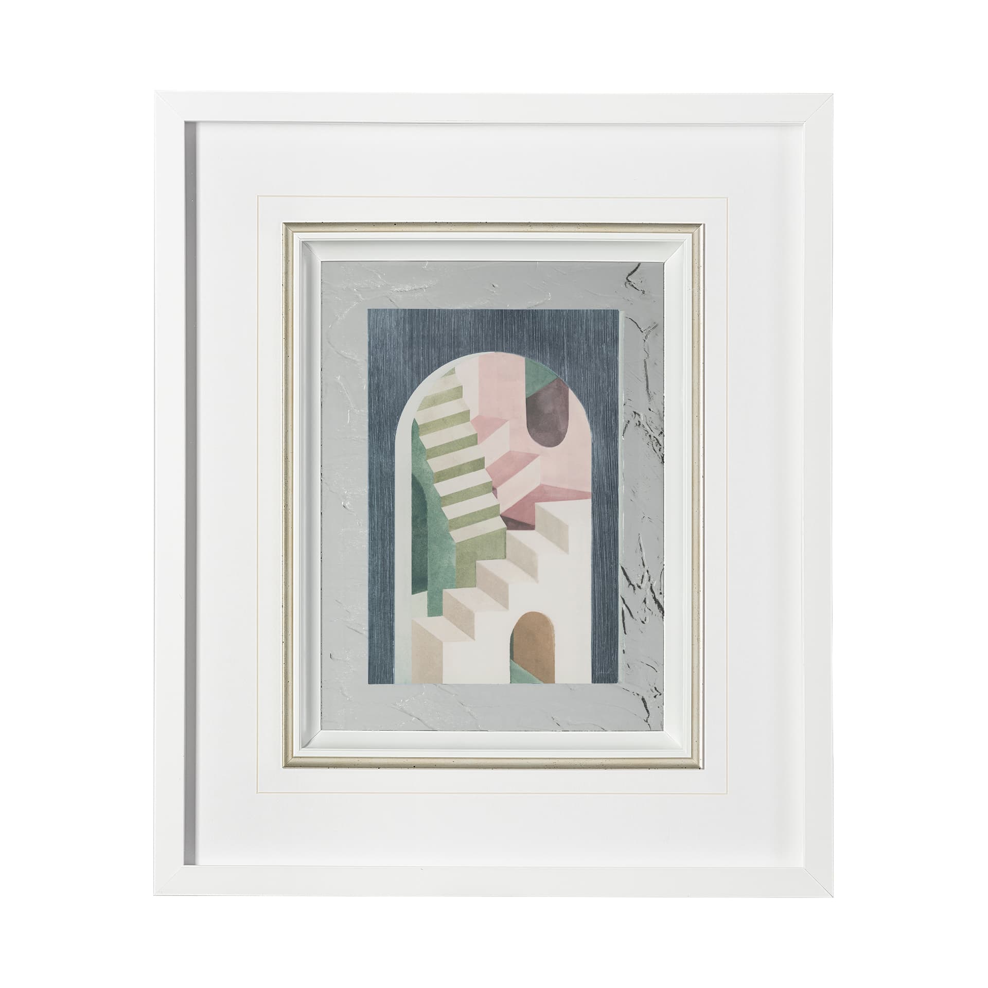 Labyrinth I Multi Color by Mercana Studio Hand Embellished Framed Art Print Matted under Glass — product photograph