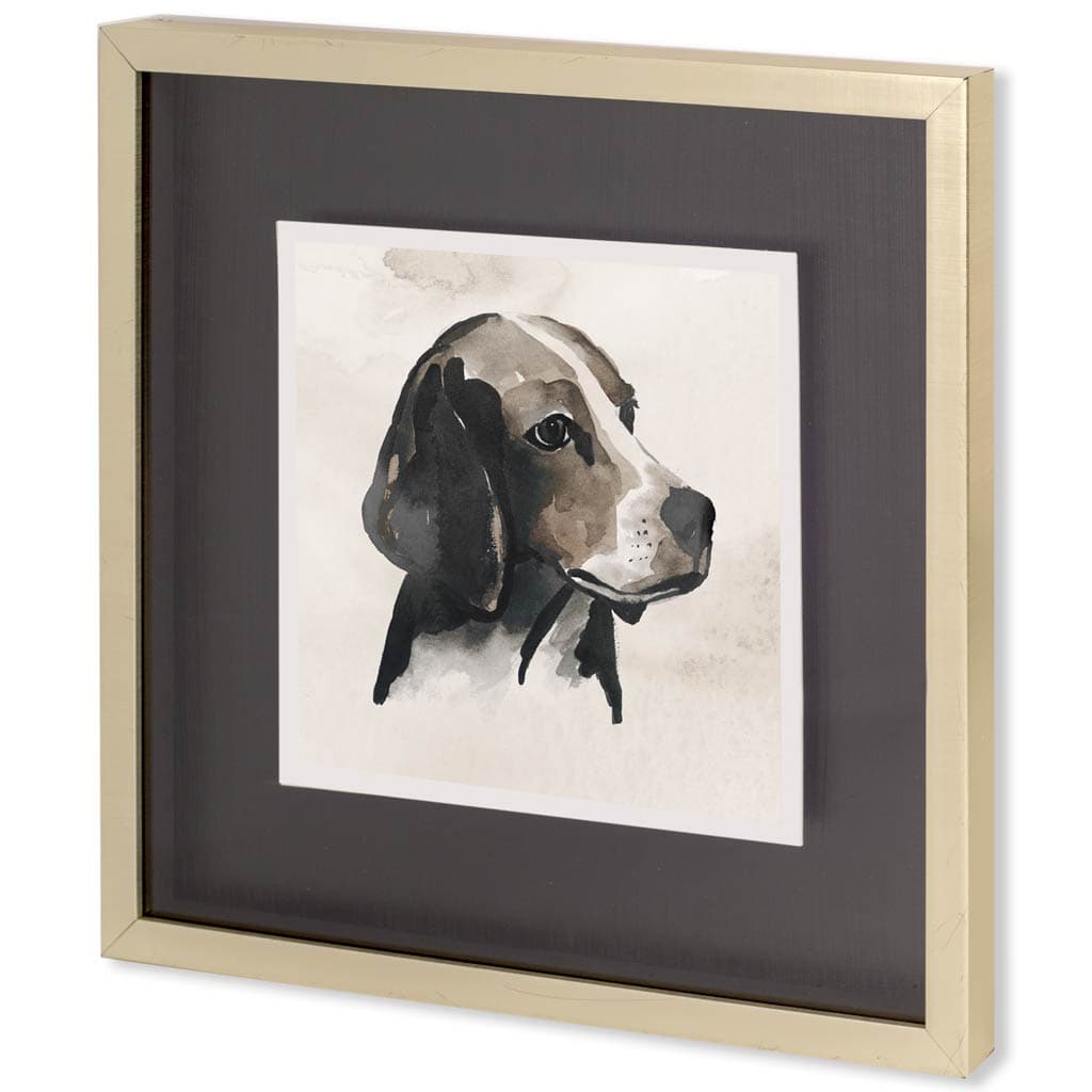 Small Inked Dogs II by Grace Popp a Hand Embellished Textured Framed Art Print Matted under Glass — product photograph