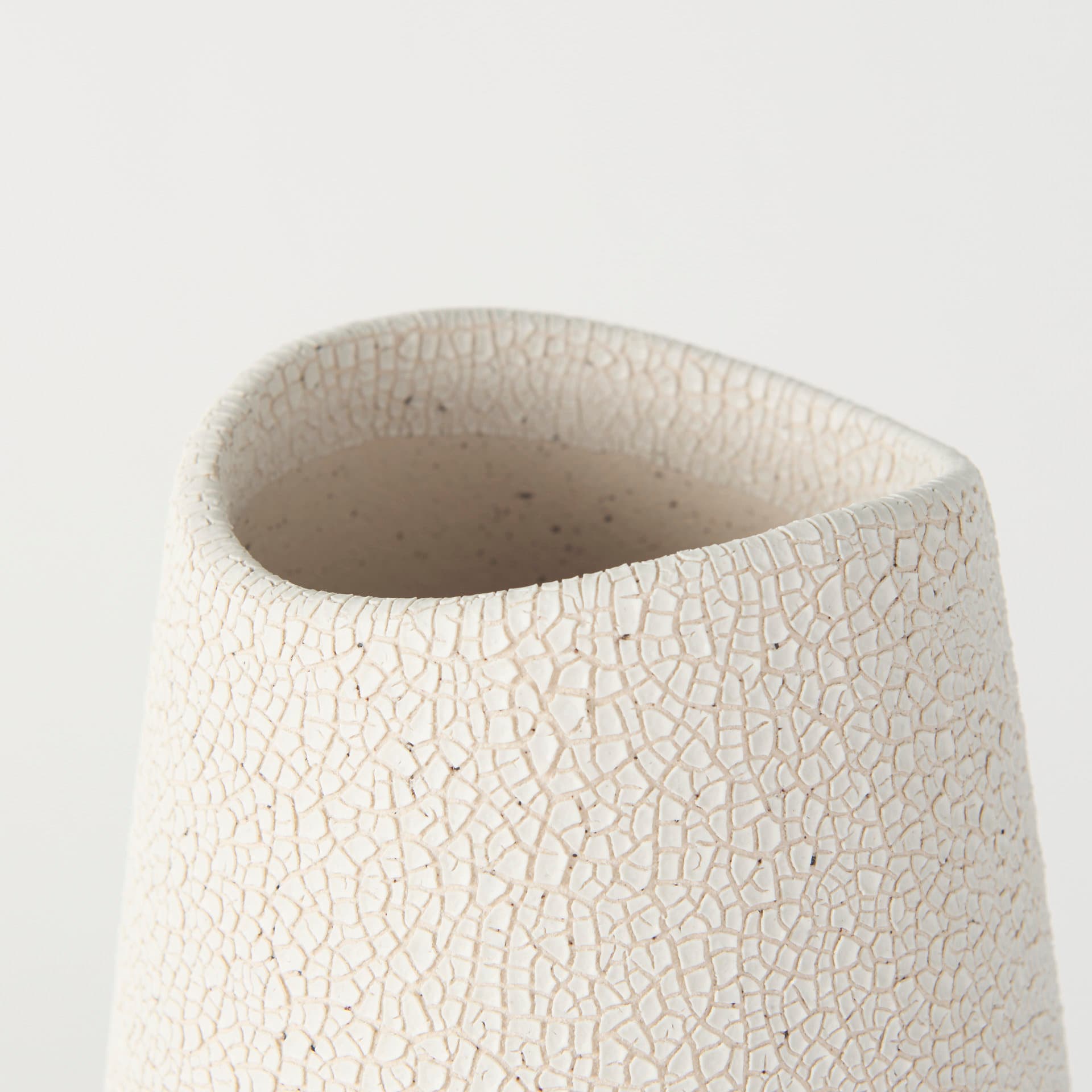 Salar 5.9L x 5.9W x 14.0H Cream Conical Crackled Ceramic Vase — product photograph