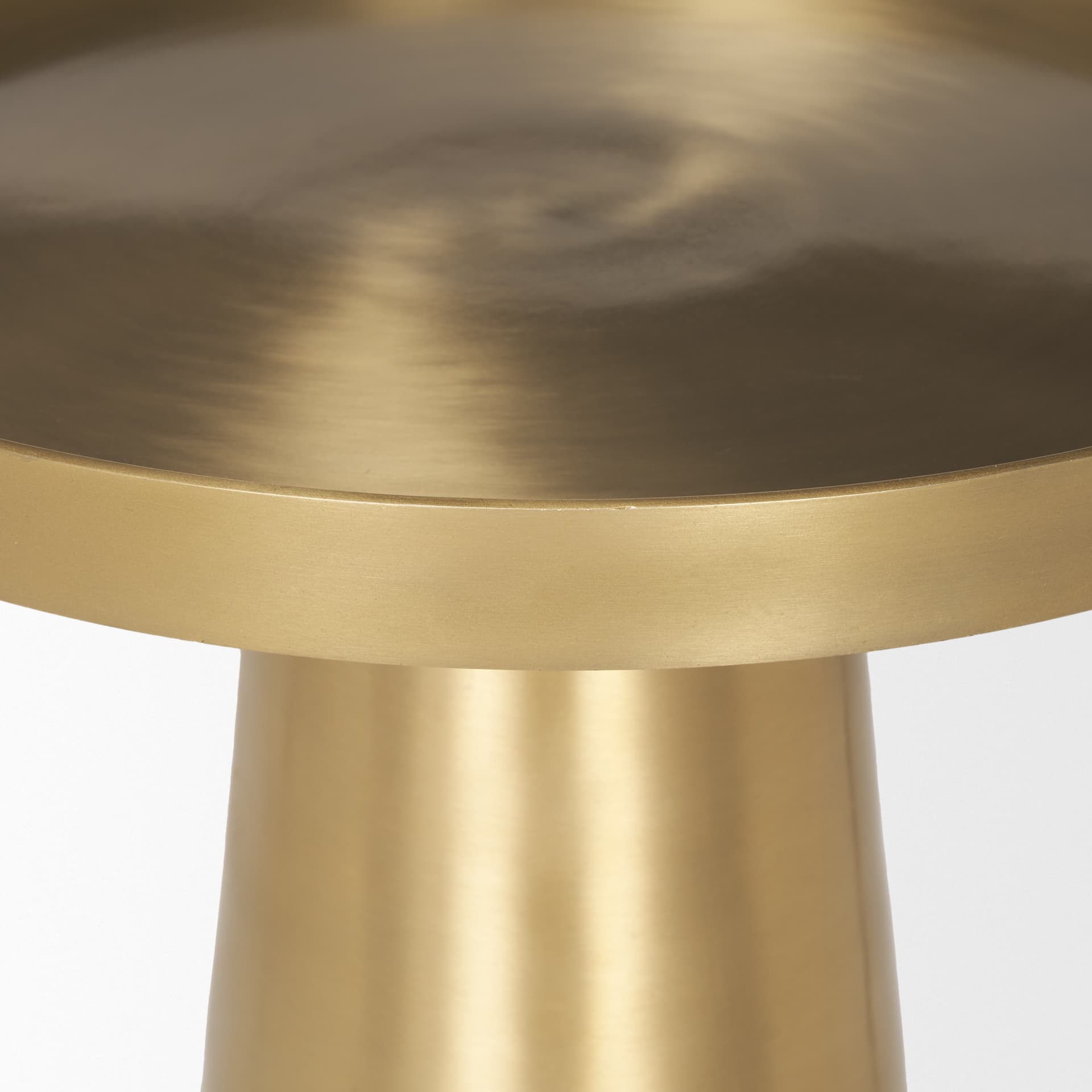 Roland Satin Brass Cast Aluminum Metal Accent Table — product photograph