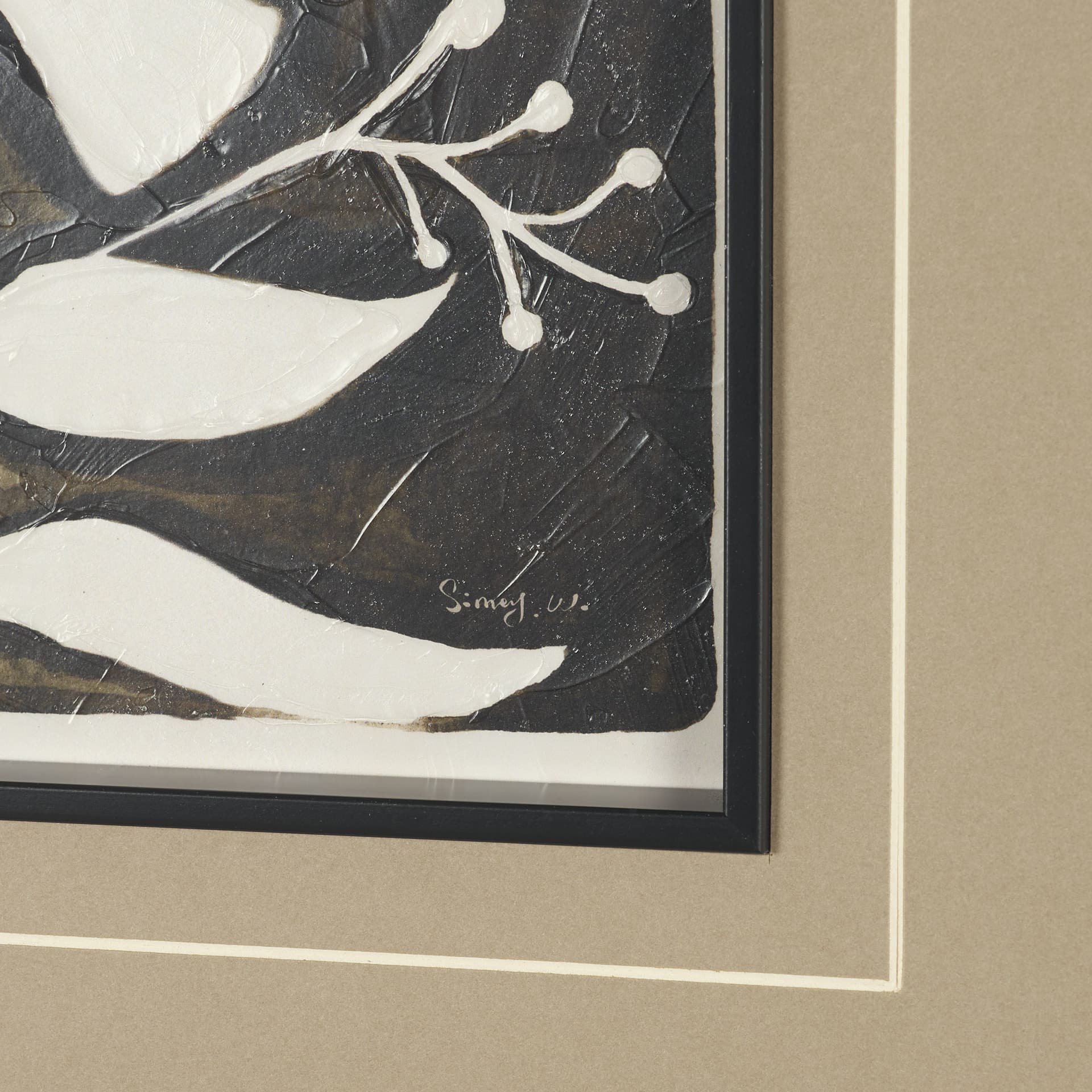 Spanish Tile Dark II by Mercana Studio Textured Framed Artwork Matted under Glass — product photograph