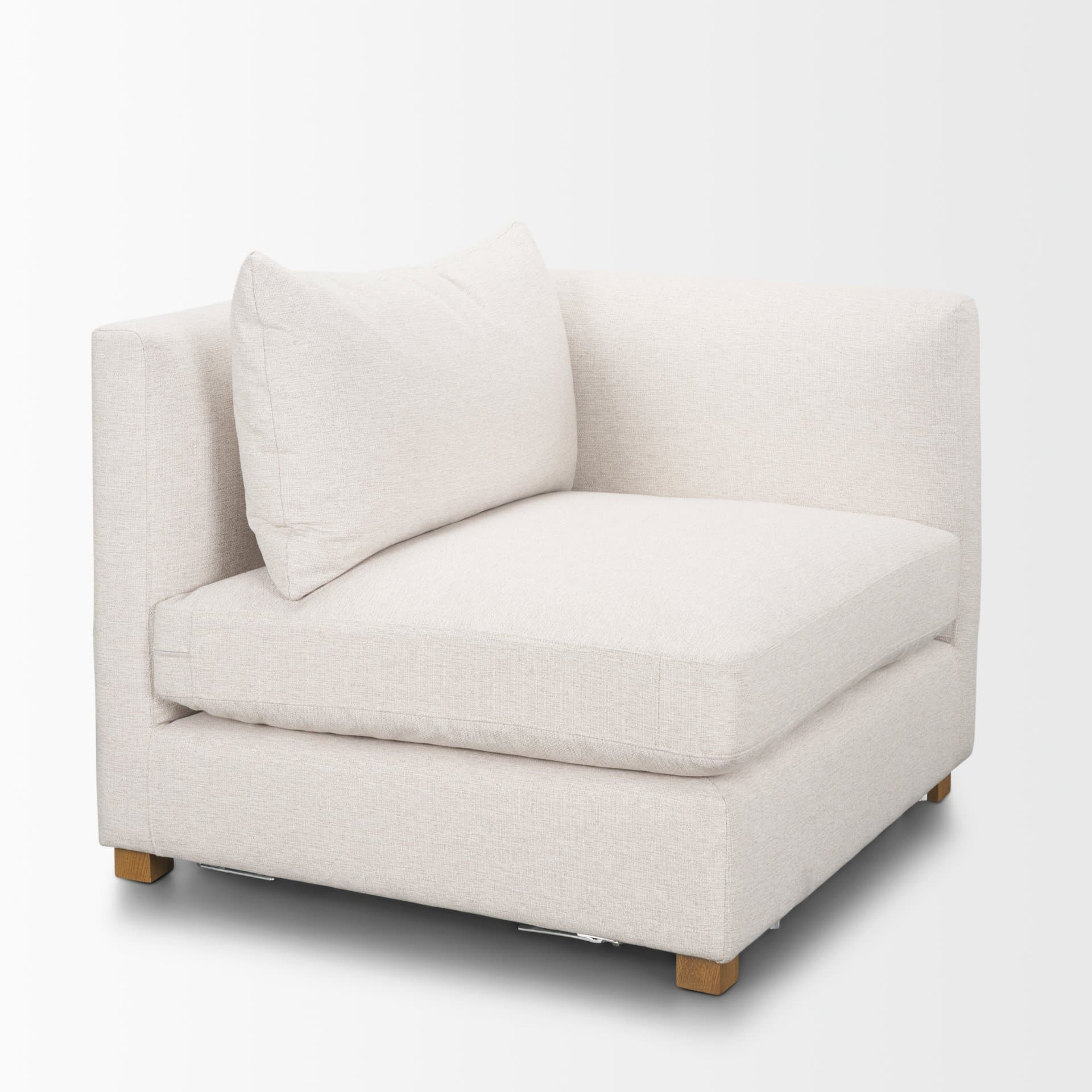 Halston Right Arm Sectional Piece Oatmeal Performance Fabric — product photograph