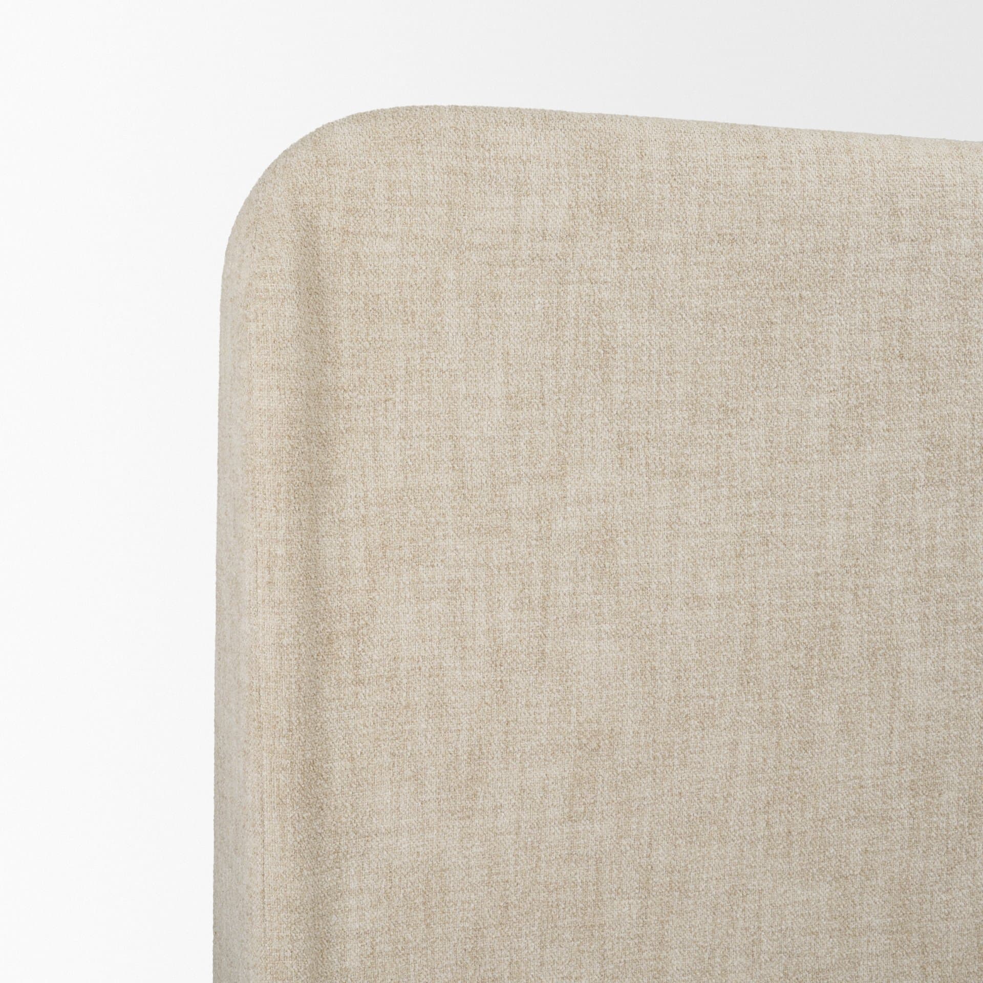 Solene King Upholstered Bedframe w/ Footbed | Curved Headboard | Oatmeal Fabric — product photograph