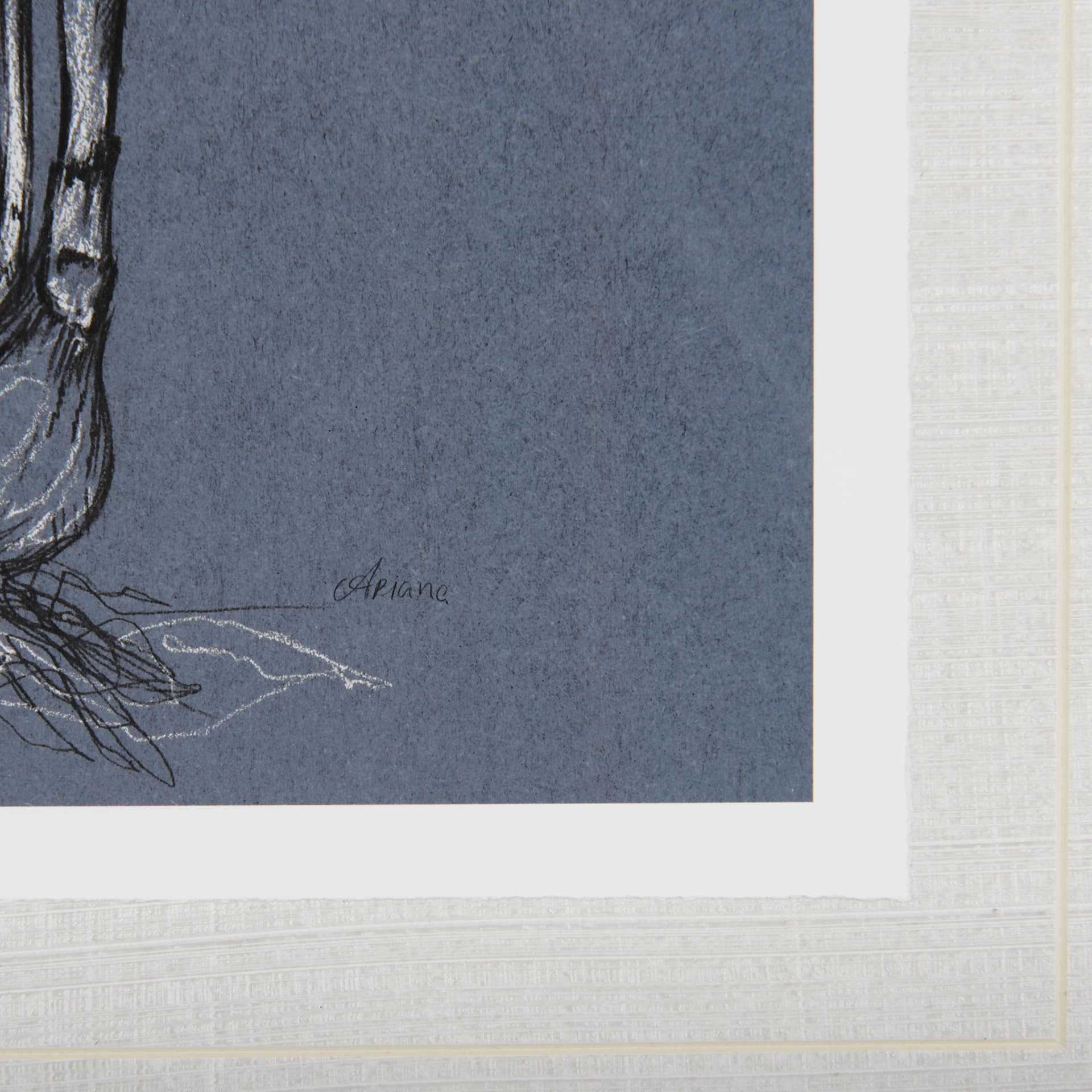 Botanical sketches I (Blue) by Mercana Studio Hand Embellished Framed Art Print Matted under Glass — product photograph