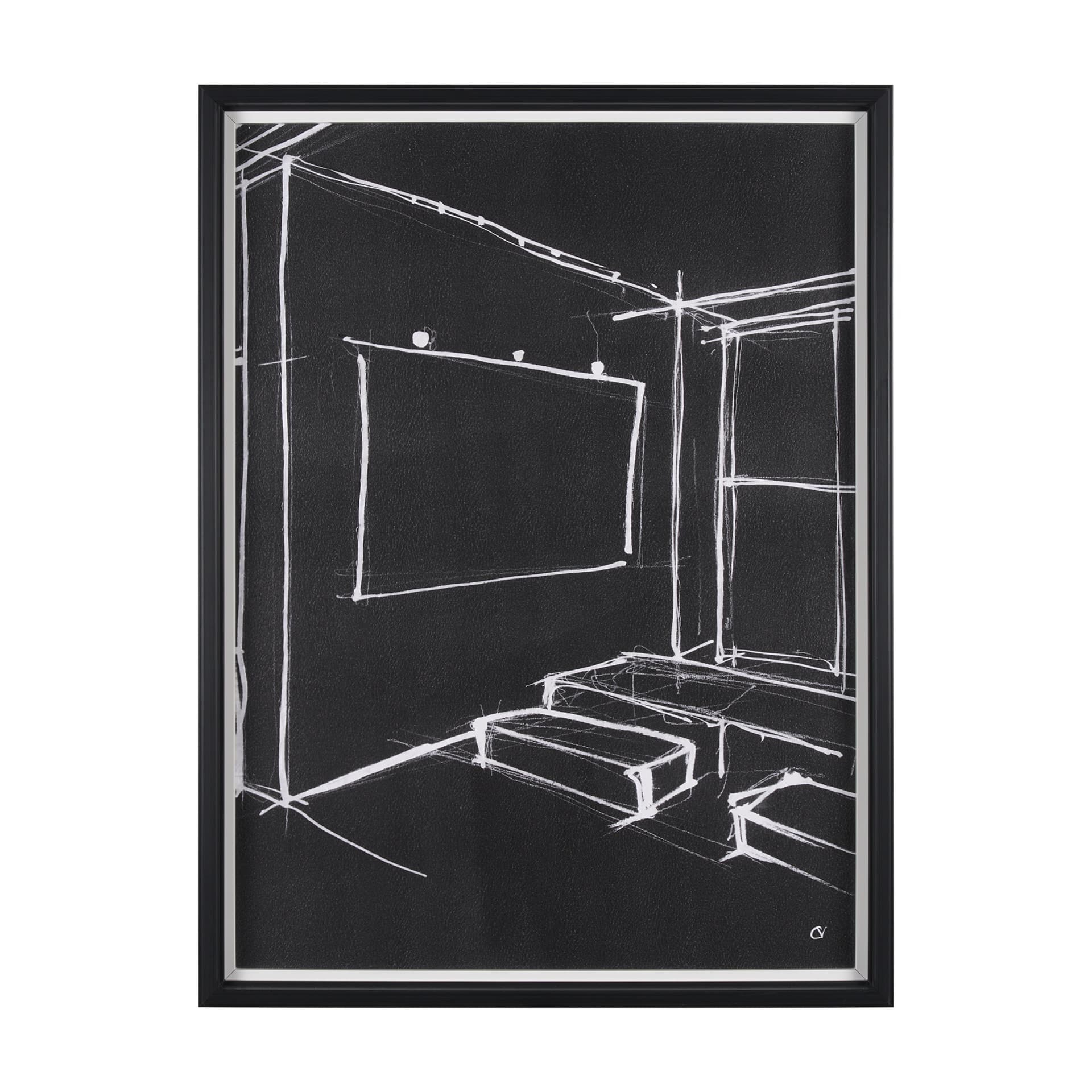 Interior Sketch V by Mercana Studio a Hand Embellished Framed Art Print — product photograph