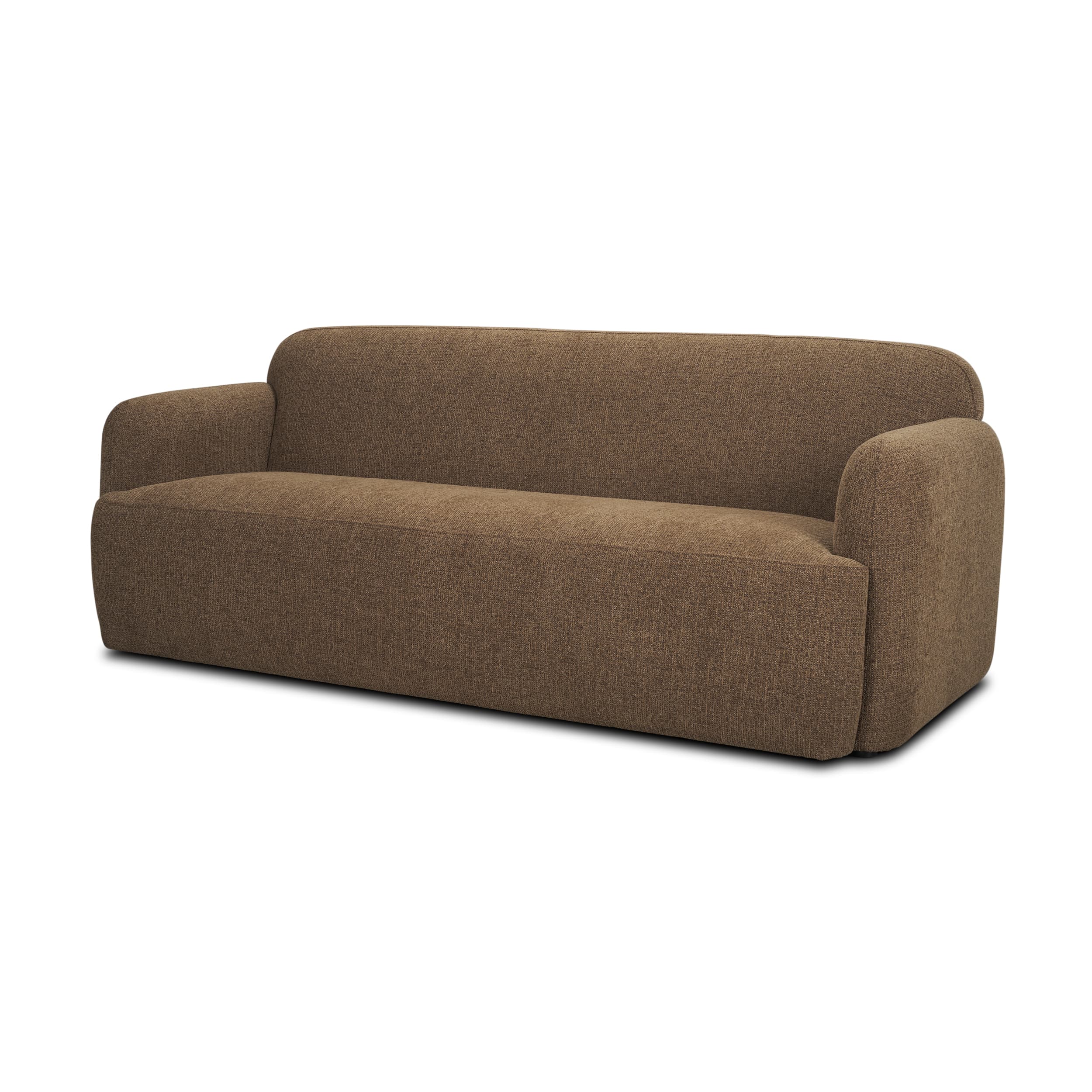 Saga Textured Brown Plush Fabric 3 Seater Sofa — product photograph