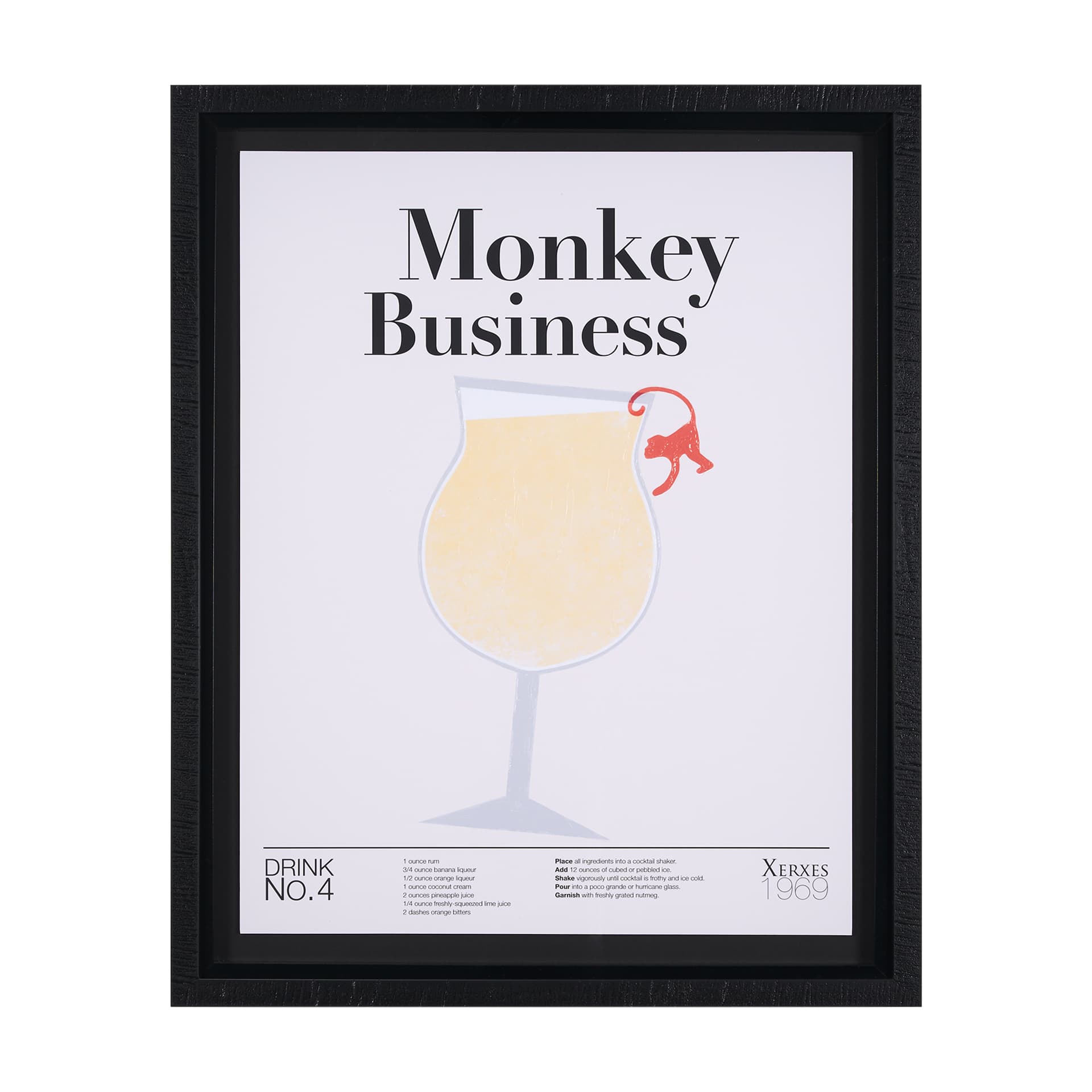 Monkey Business by Mercana Studio a Hand Embellished Textured Framed Art Print Matted under Glass — product photograph