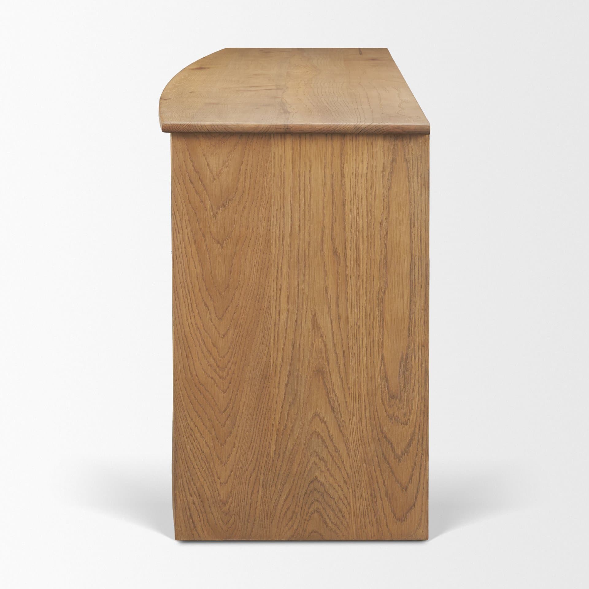 Carrington 82" 4 Door Closed Sideboard | Brown Oak Wood w/ Brass Hardware — product photograph