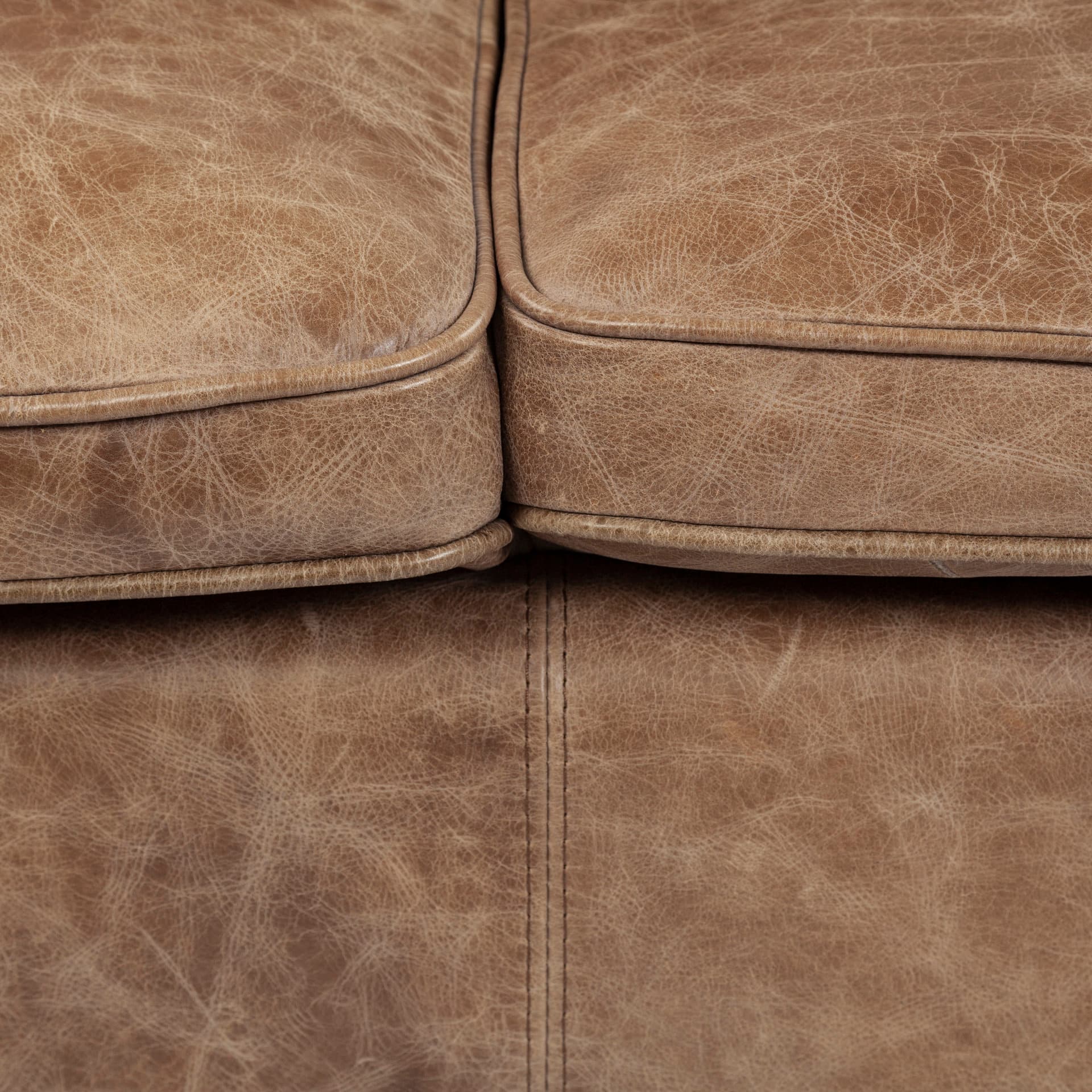 Cobain I 84" Brown Leather Two Seater Sofa — product photograph