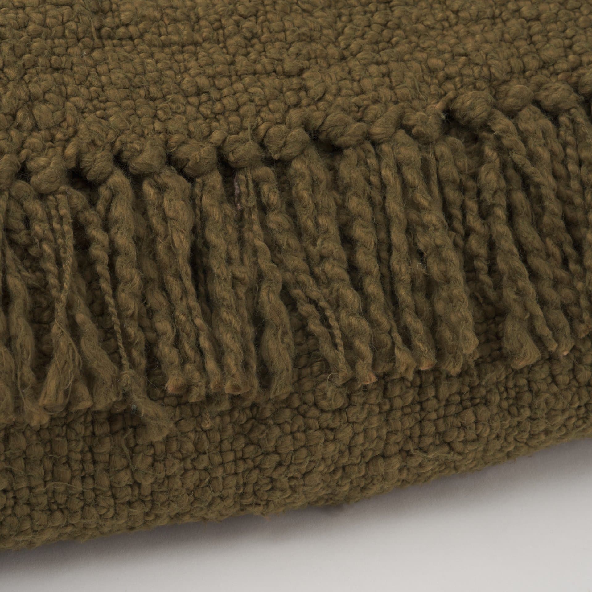 Kambal Dark Olive Green Woven Cotton Throw Blanket — product photograph