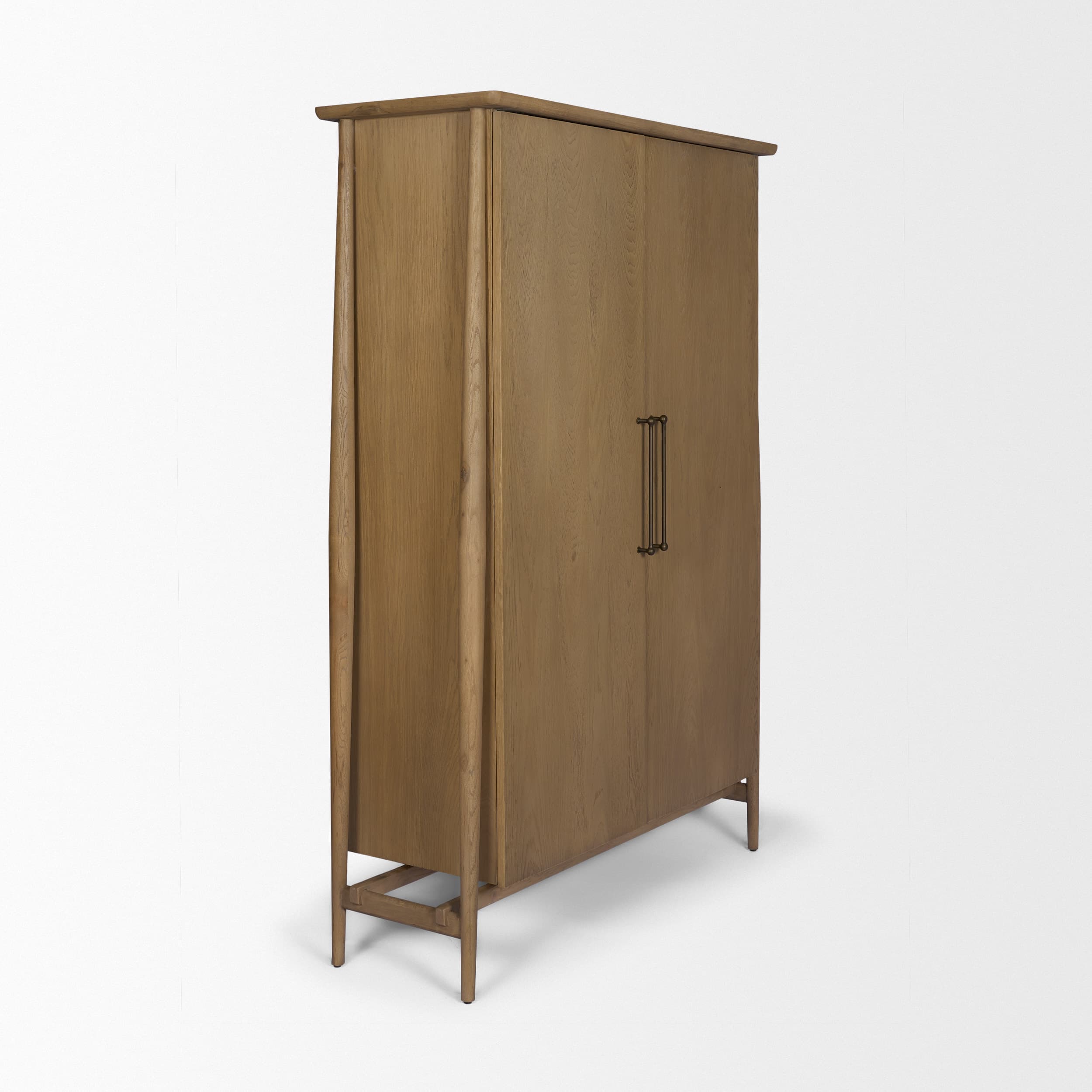 Hollis Gray-Brown Wood Curio Cabinet — product photograph