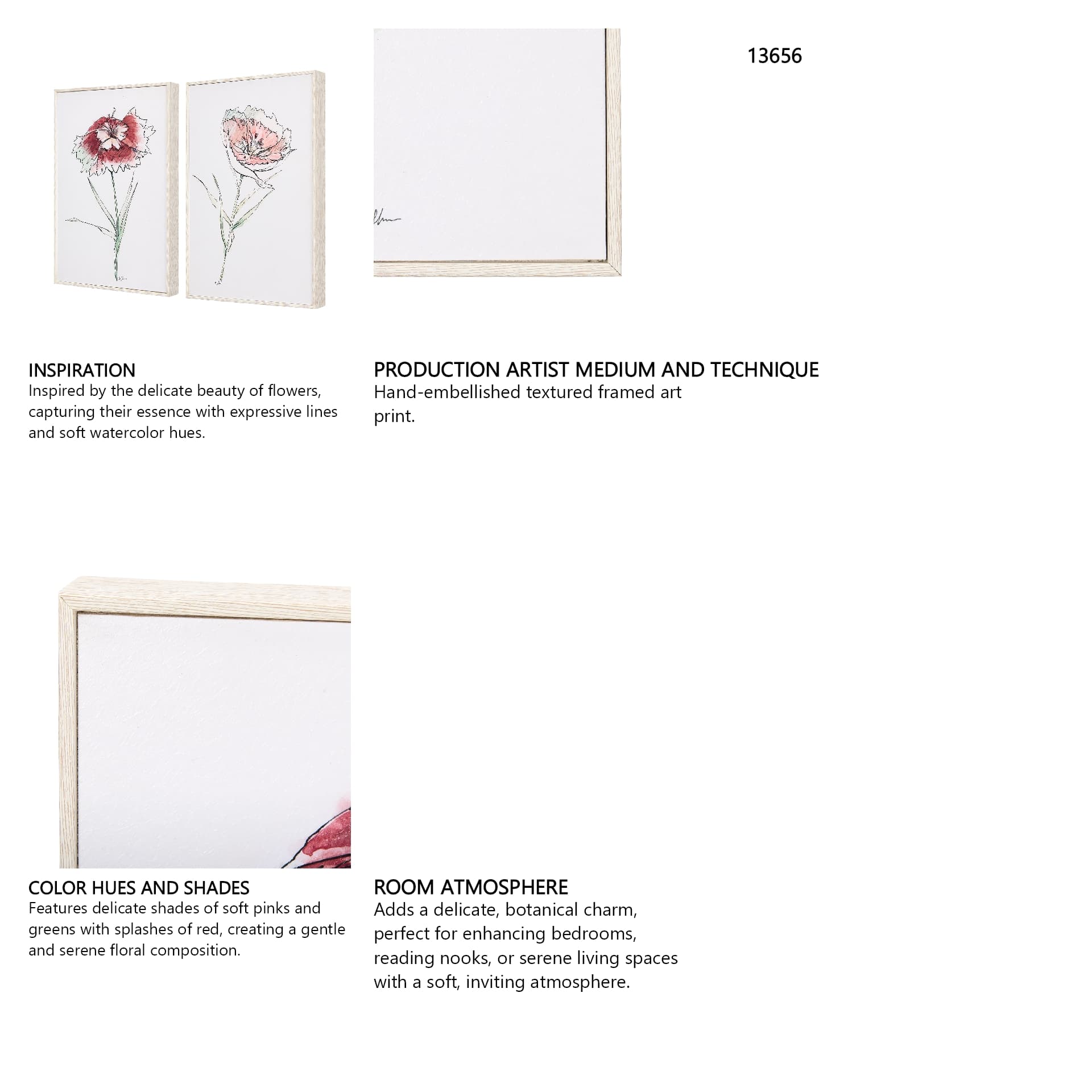 Dianthus I by Mercana Studio a Hand Embellished Textured Framed Art Print — in a styled room