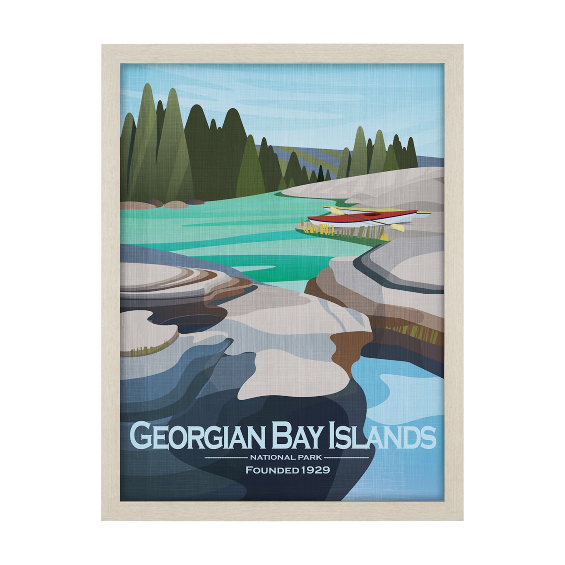 Georgian Bay Islands GO by Mercana Studio Textured Framed Artwork Matted — product photograph