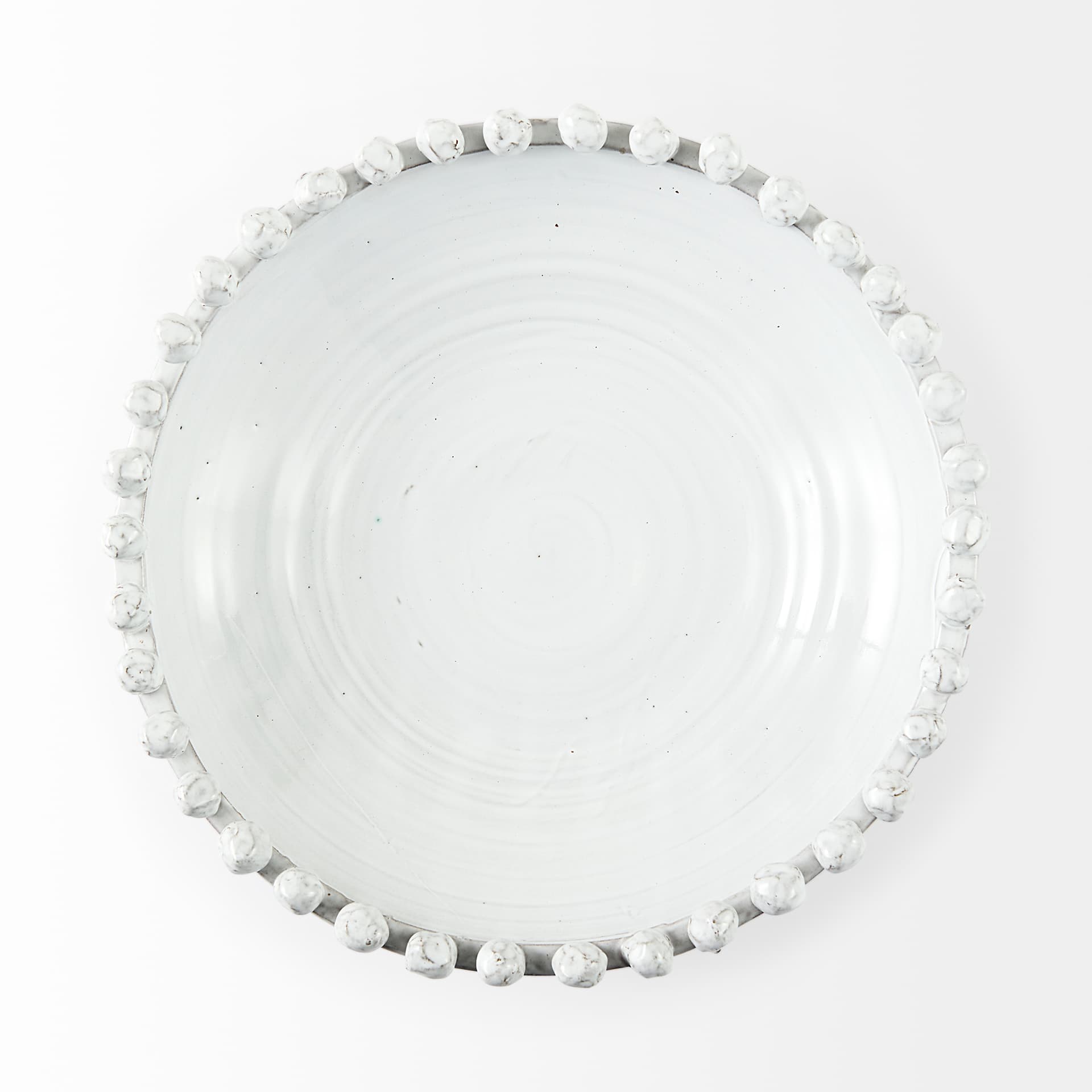 Basin 16" Round Off-White Glazed Decorative Bowl — product photograph