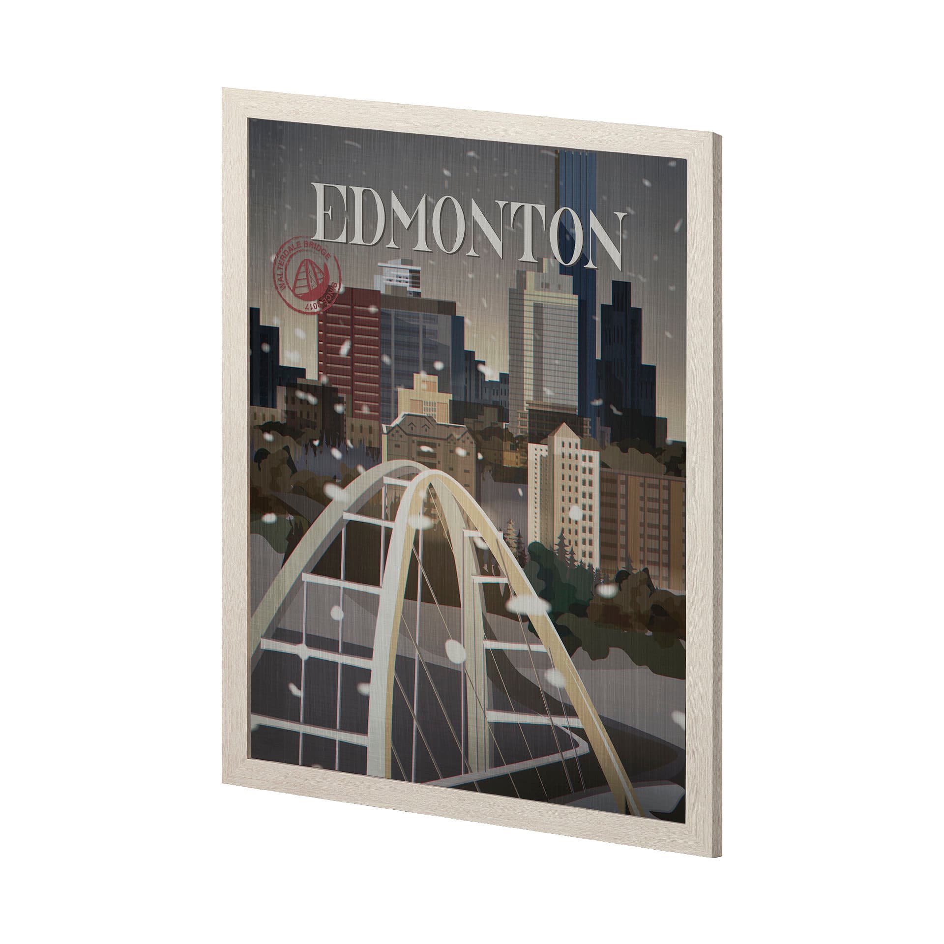 Edmonton Go Canada (L) by Mercana Studio a Hand Embellished Decograph Framed Art Print — product photograph
