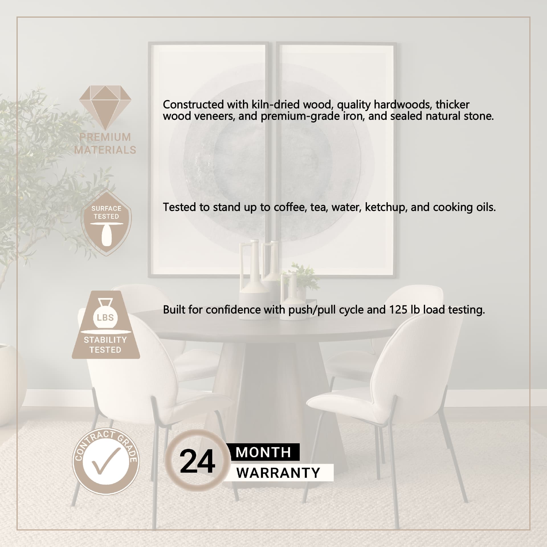Jovani 60" Round Pedestal Dining Table | Modern | Dark Brown Wood | Seats 6 — product photograph