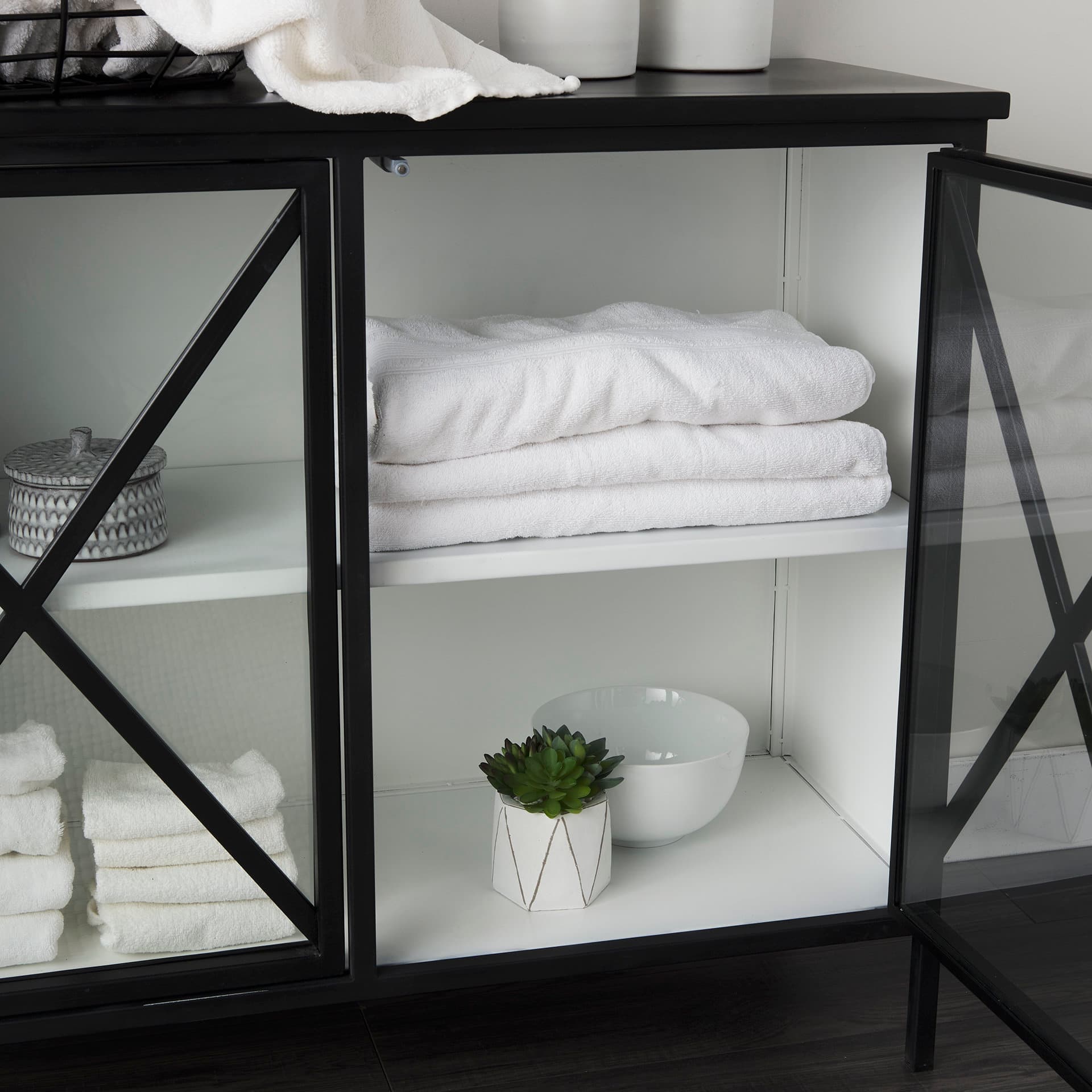 Aurelia Two Door Glass Cabinet — product photograph