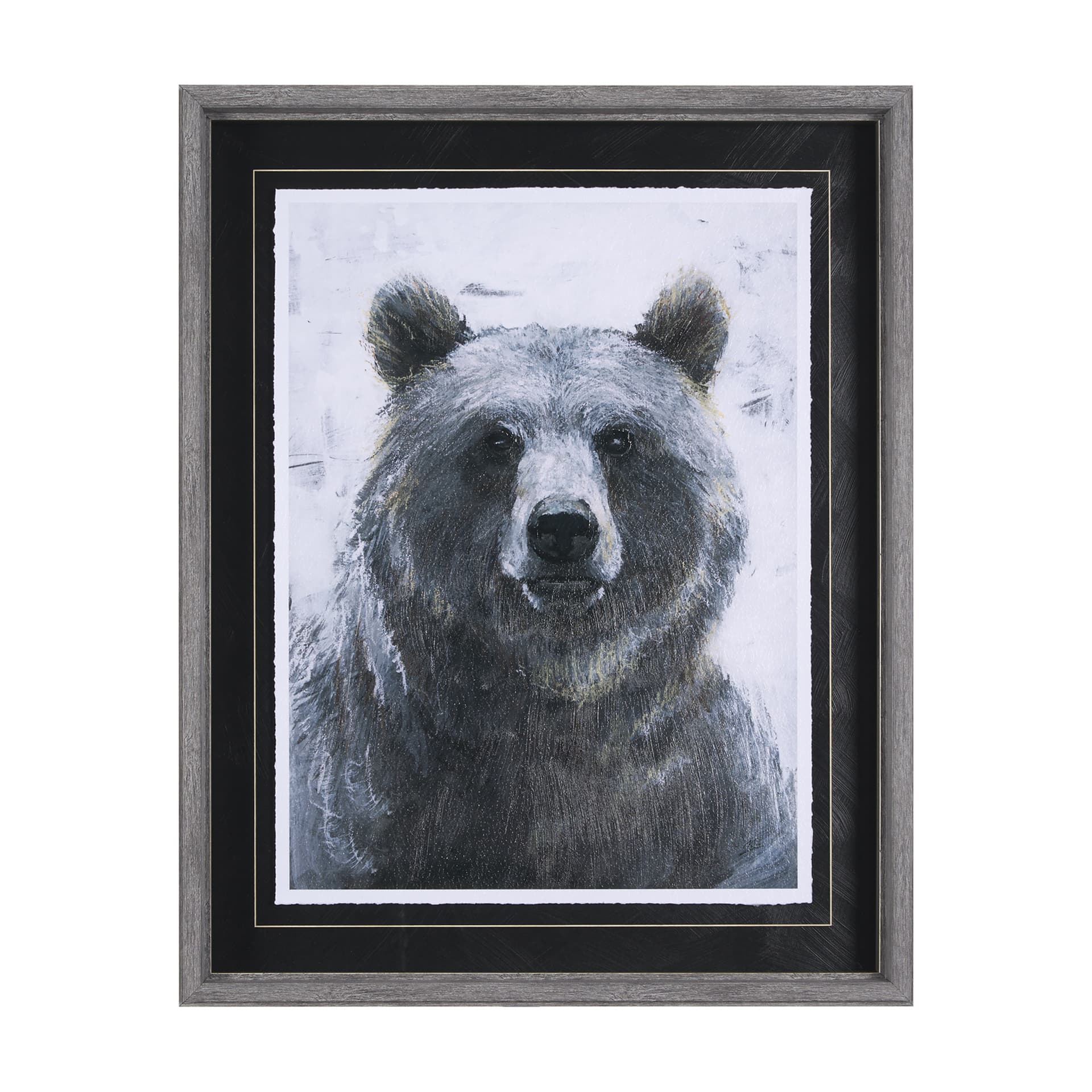 Animal Portrait III (Bear) by Mercana Studio Hand Embellished Framed Art Print Matted under Glass — product photograph