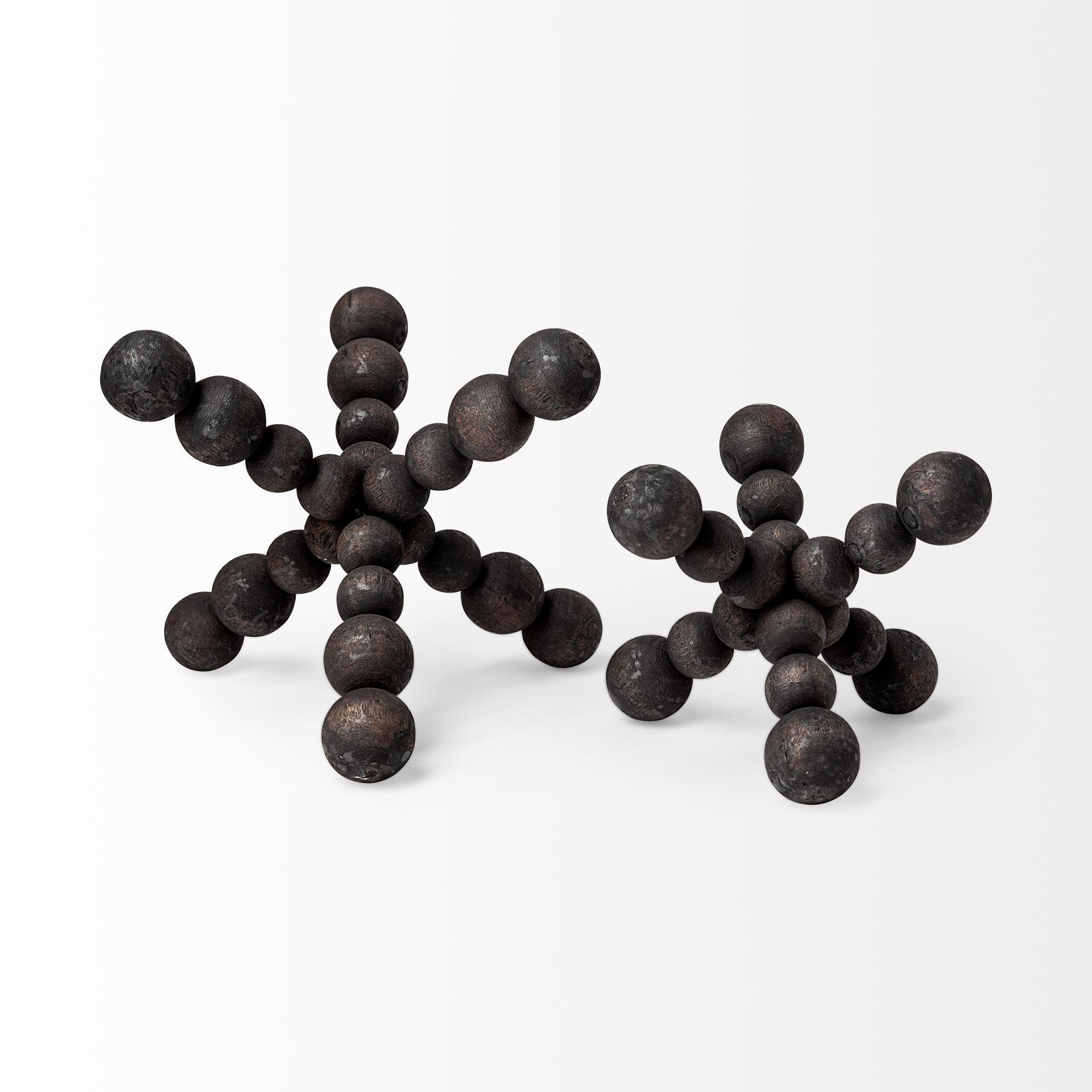 Carollan II (Large) 9L x 9W Black Geometric Wood Ball Jack — product photograph