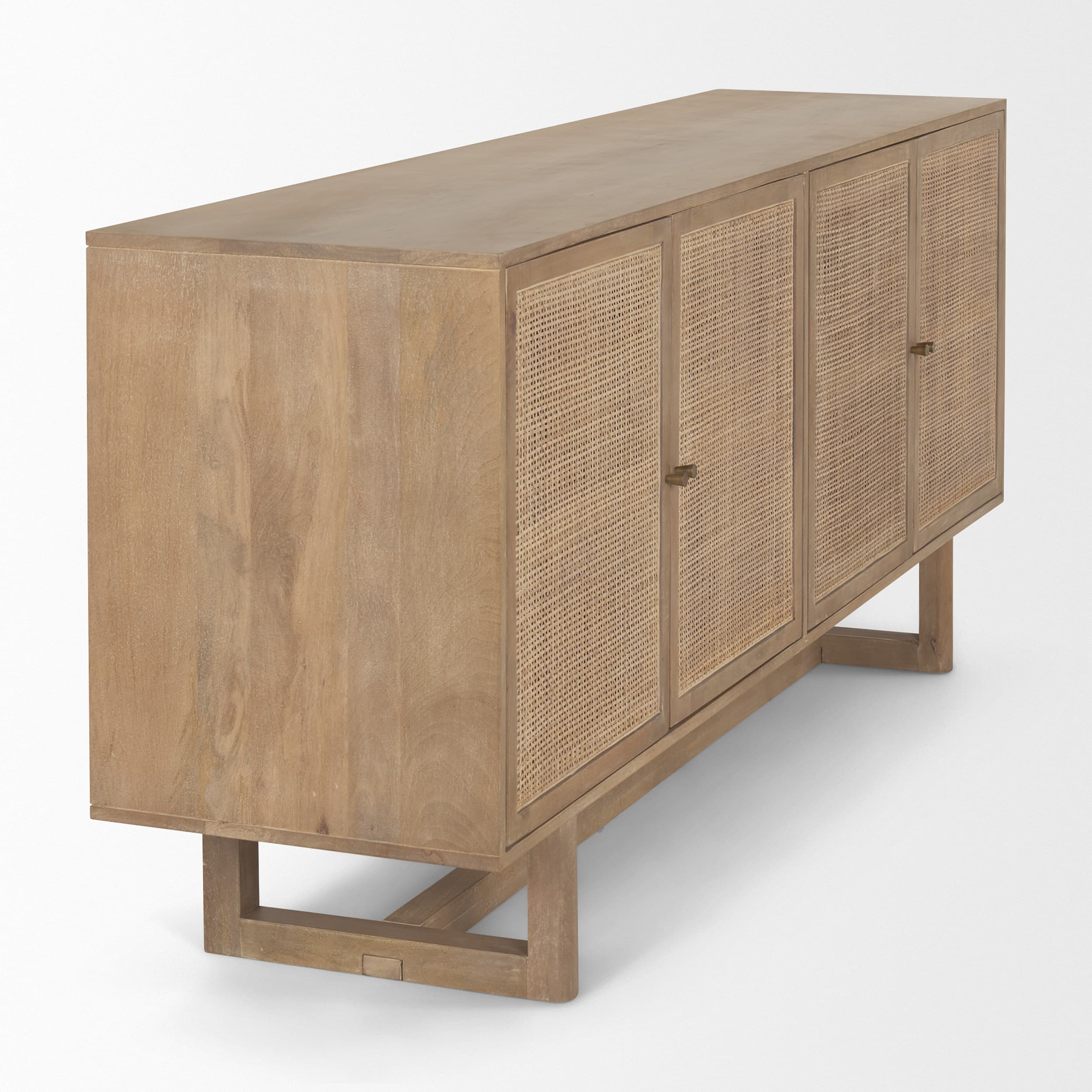 Grier 72" Light Brown Solid Wood W/ Cane Sideboard — product photograph