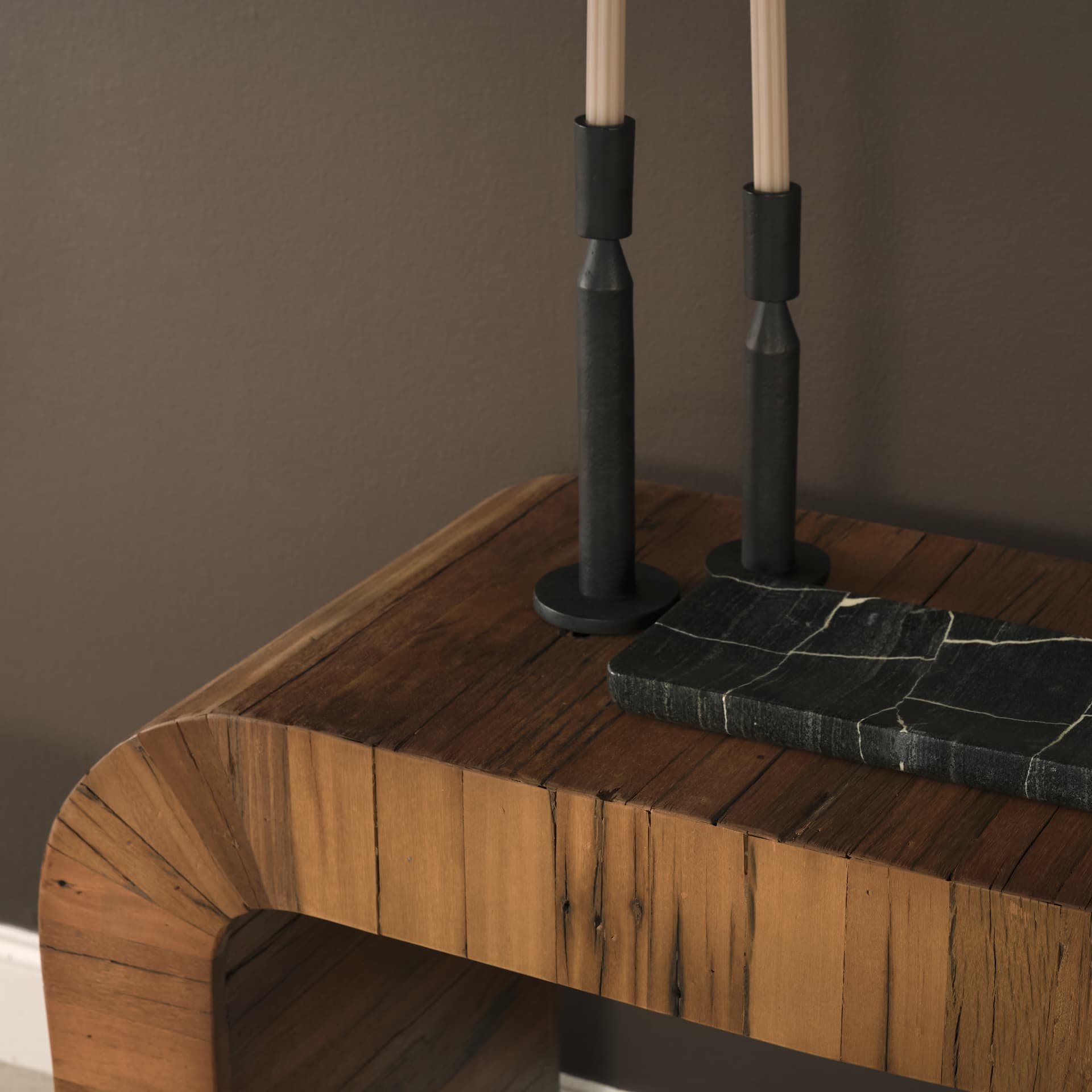 Denton Medium Brown Relcaimed Wood Console Table — product photograph