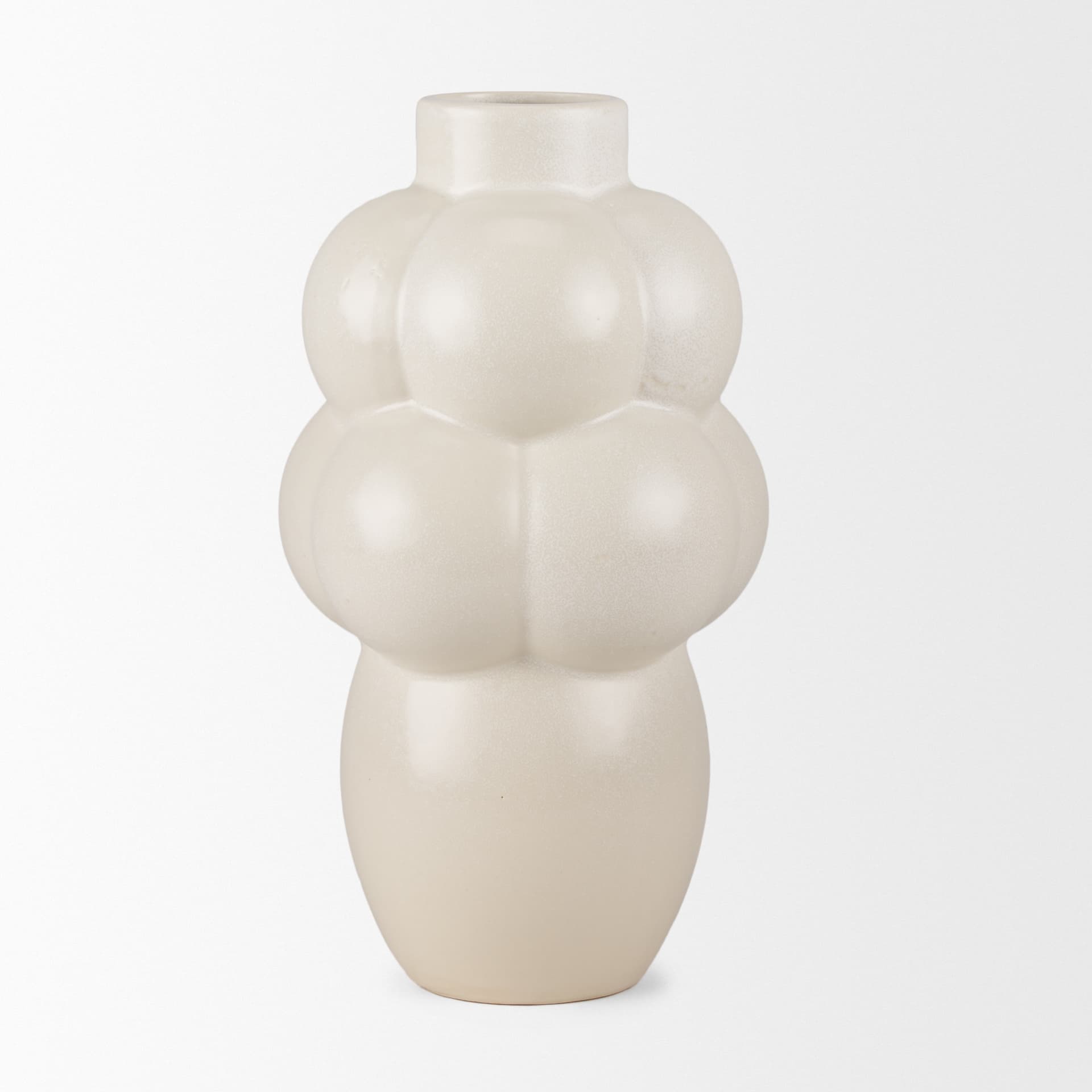 Ulvi Cream Glazed Bubble Ceramic Vase — product photograph