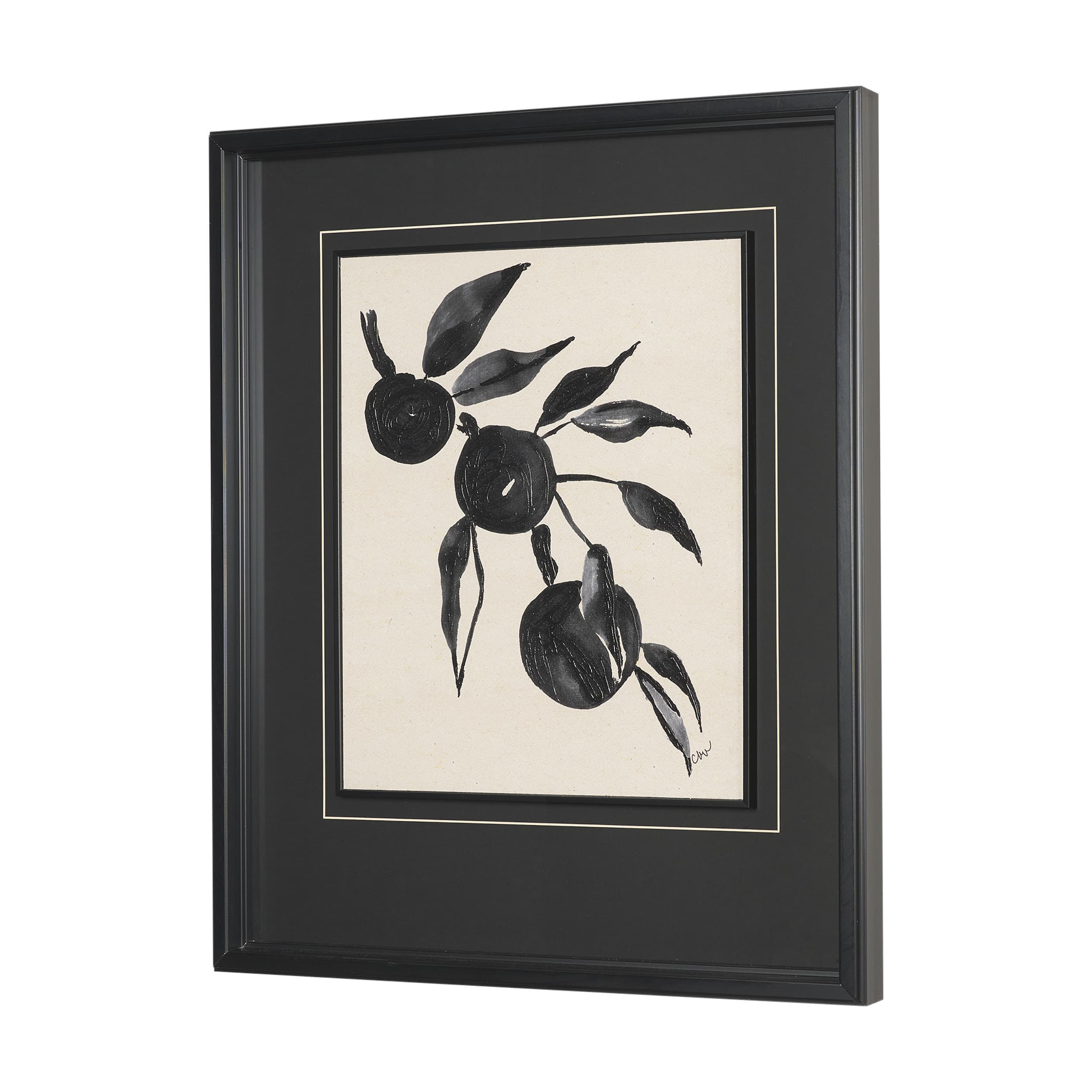 Orange Tree by Cristina Bartl Villa Hand-Embellished Textured Framed Artwork Matted under Glass — product photograph