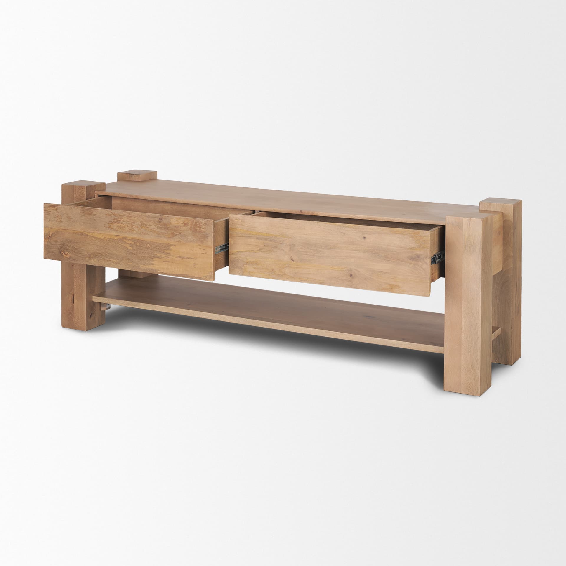 Beth Light Brown Wood Media Console — product photograph