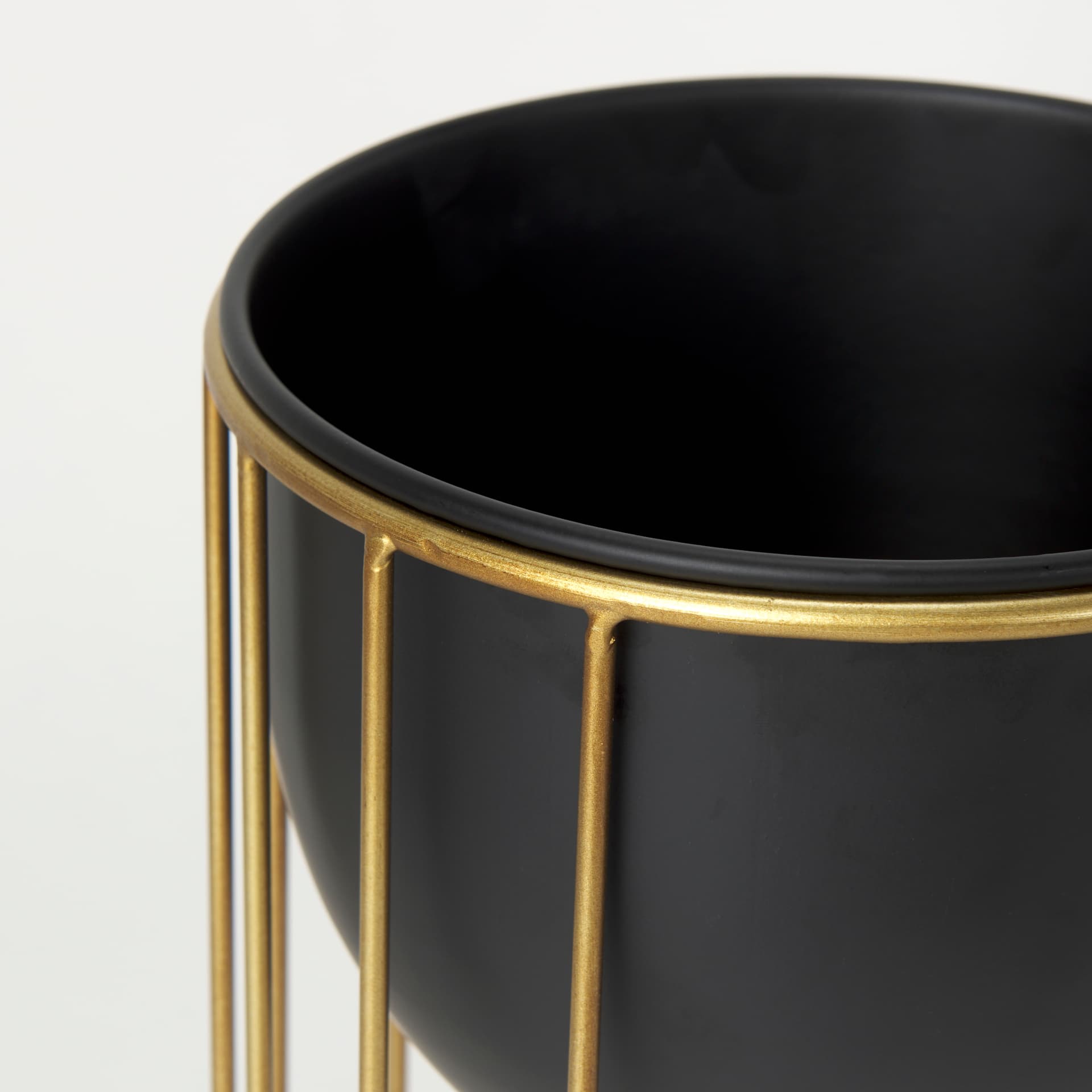 Danica Set of 2 Matte Black Metal Plant Stands — product photograph