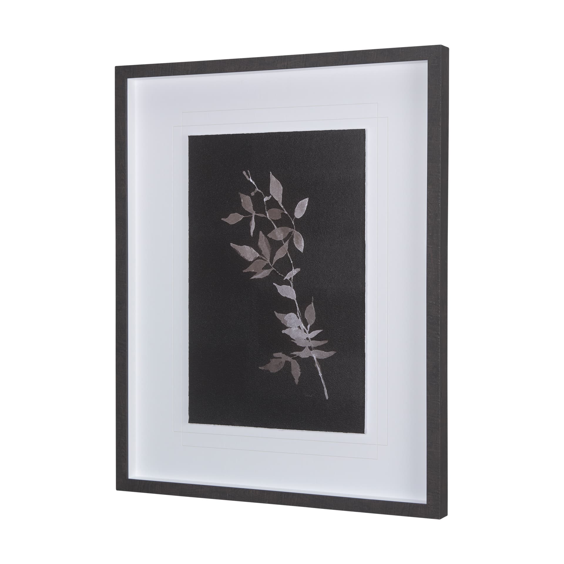 Night Leaves III by Mercana Studio a Hand Embellished Textured Framed Art Print Matted under Glass — product photograph