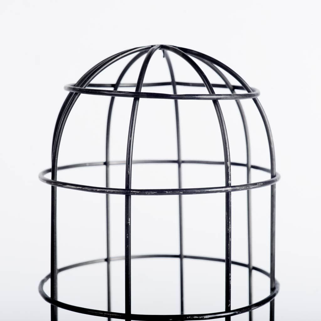 Carkner I (38"H) Gun-Metal Grey Cylindrical Metal Cage Table Lamp — product photograph
