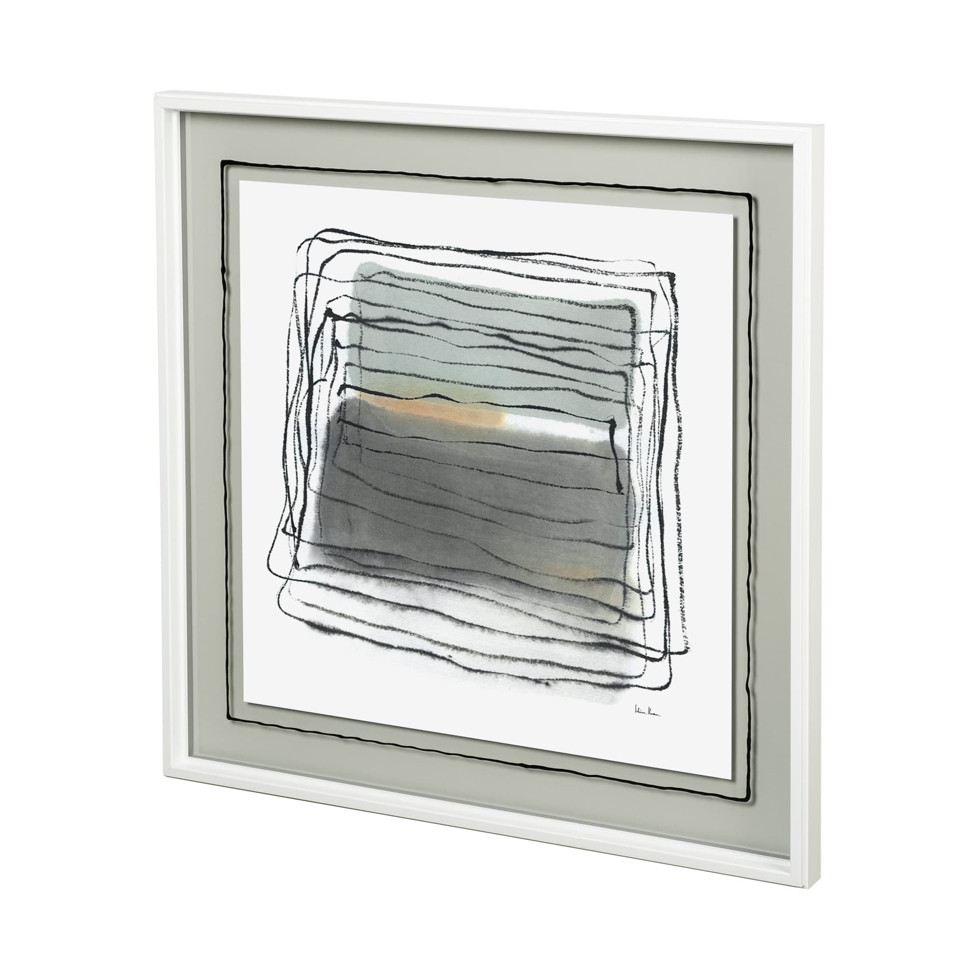 Field I by Silvia Krause a Hand Embellished Textured Framed Art Print Matted under Glass — product photograph