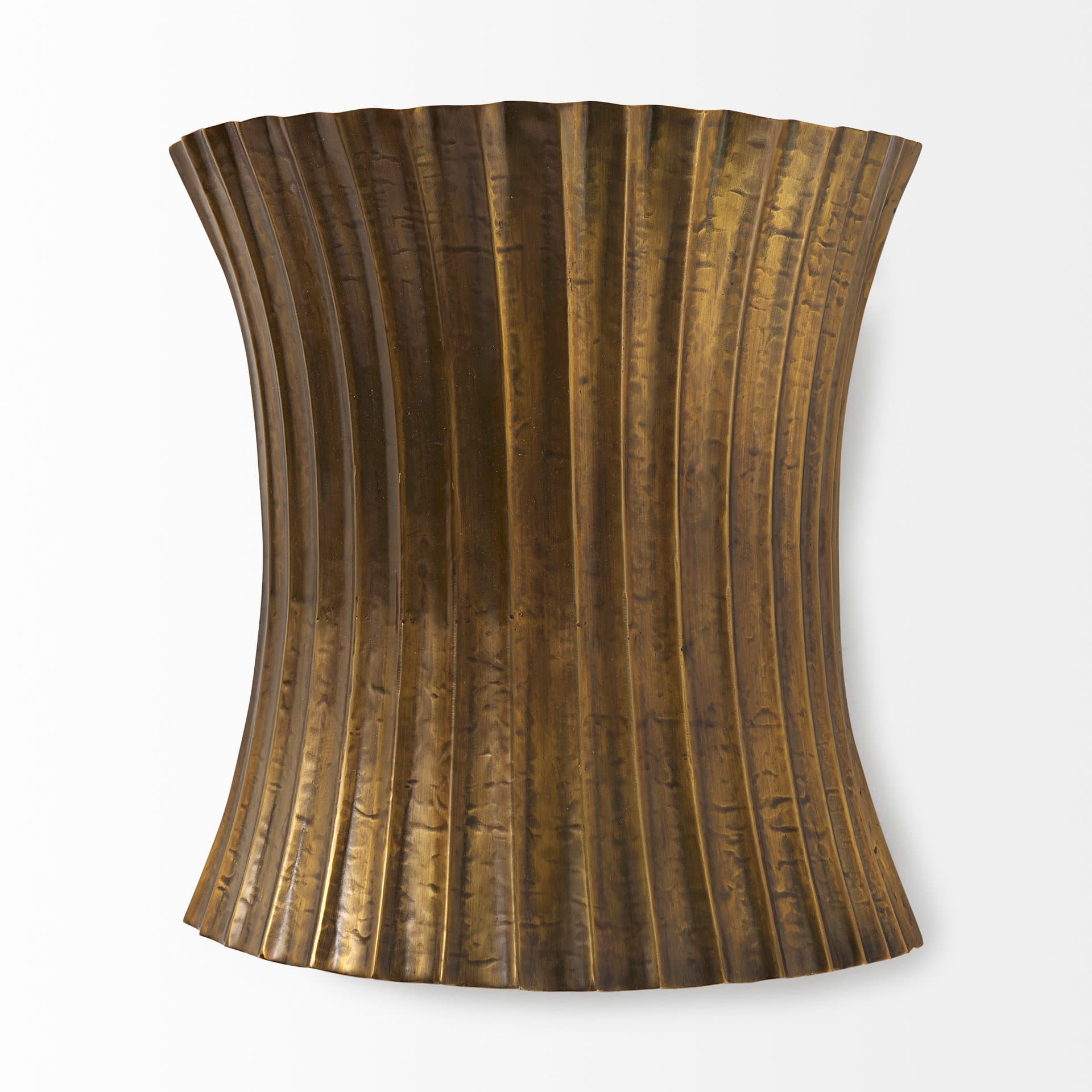 Letitia 10.5L x 5.5W x 11.0H Gold Hammered Metal Fan Wall Sconce — product photograph