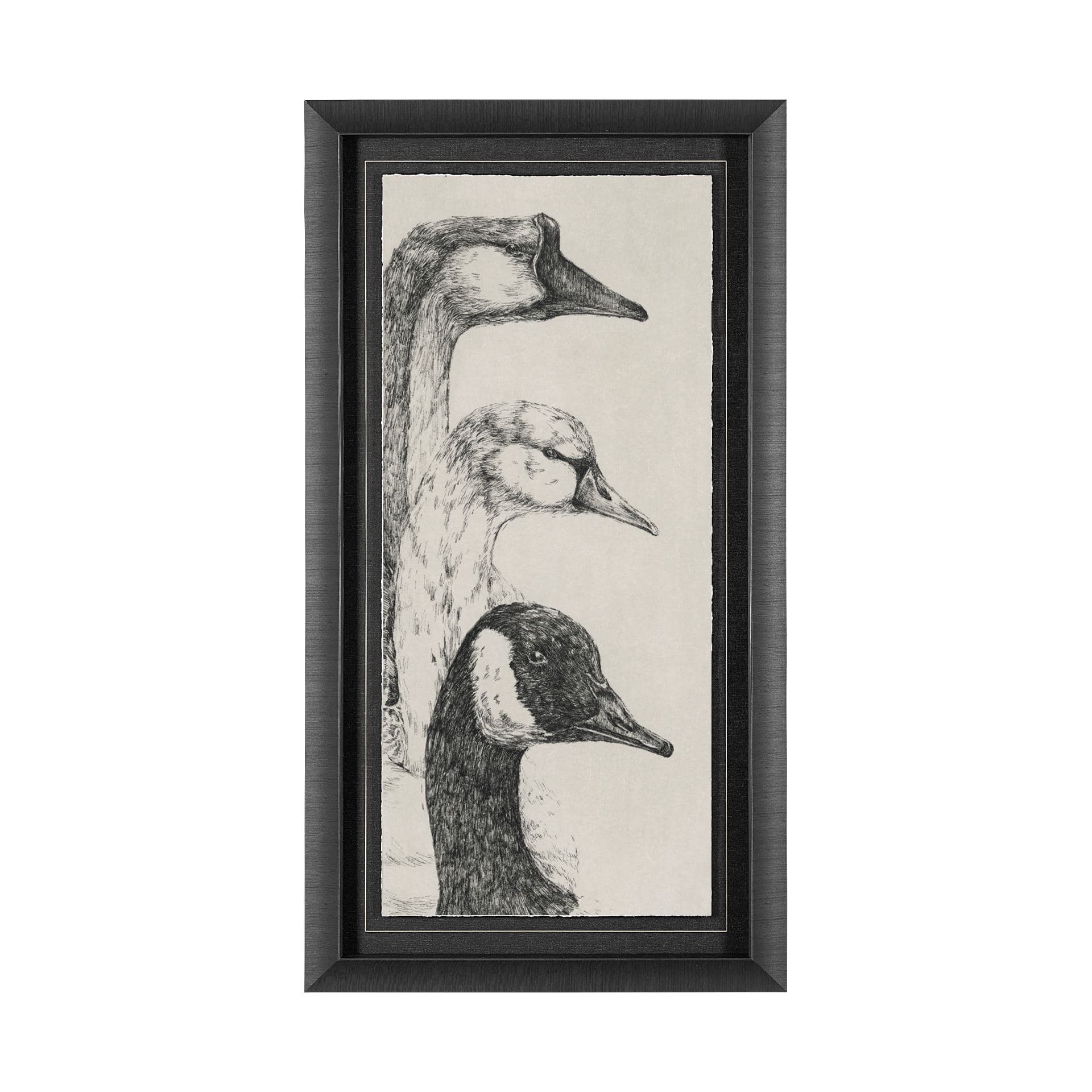 Three is a Crowd II by Mercana Studio Hand Embellished Textured Framed Art Print Matted under Glass — product photograph