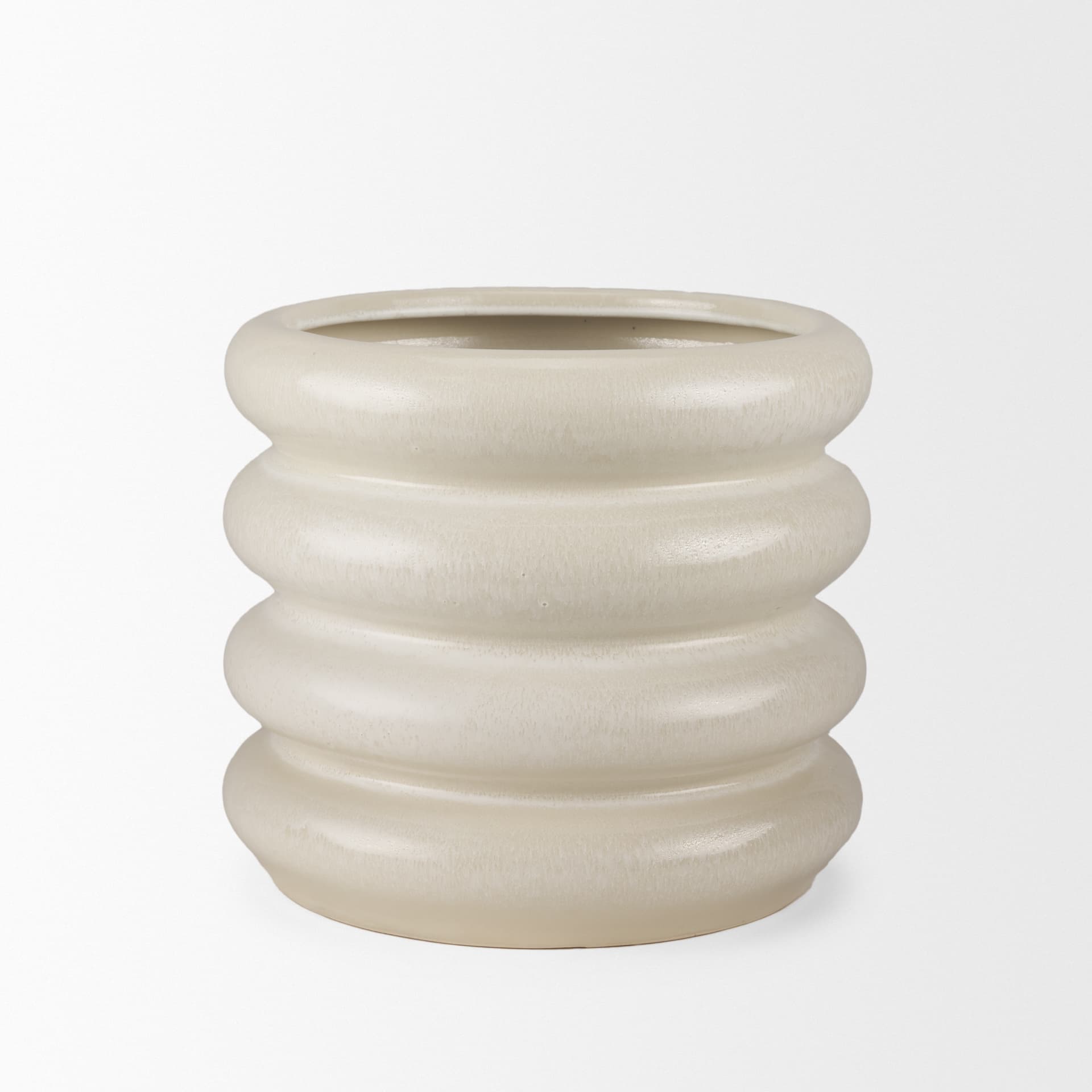 Twyla Short Cream Glazed Floor Vase — product photograph