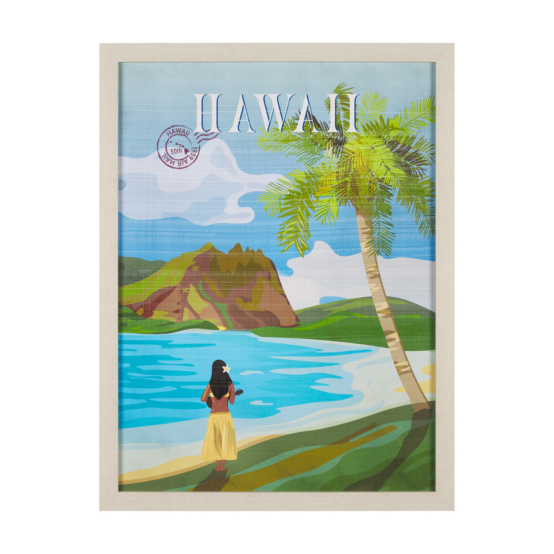 Hawaii Go USA (L) by Mercana Studio a Hand Embellished Decograph Framed Art Print — product photograph