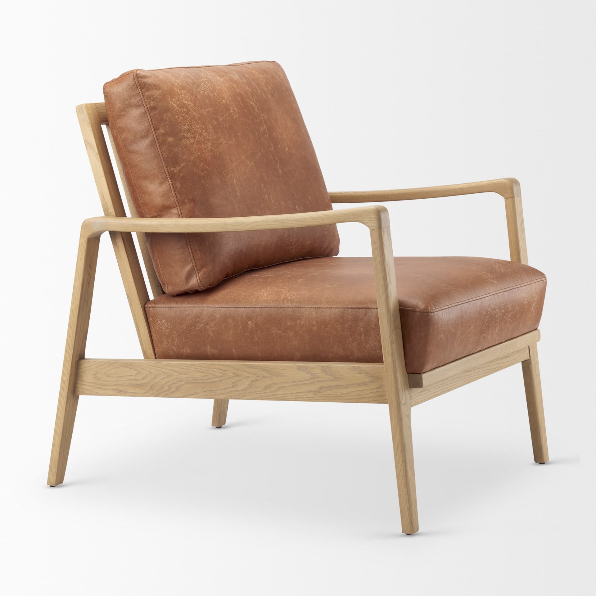 Raeleigh Tan Faux Leather Accent Chair — product photograph