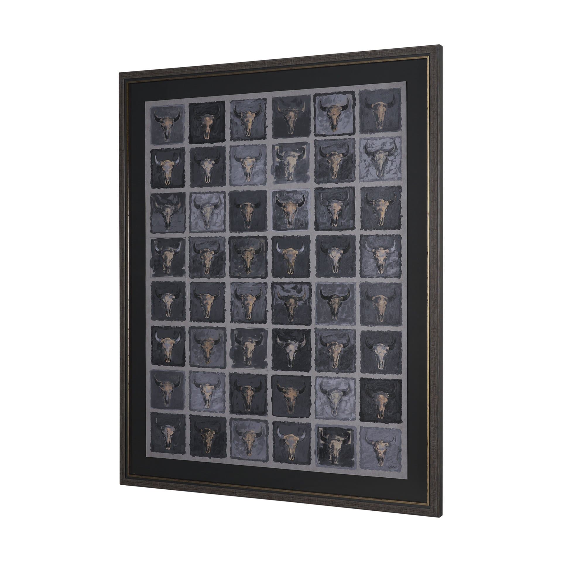 Forty-Eight by Natalia Boychenko-Tariq Hand-Embellished Textured Framed Artwork Matted under Glass — product photograph