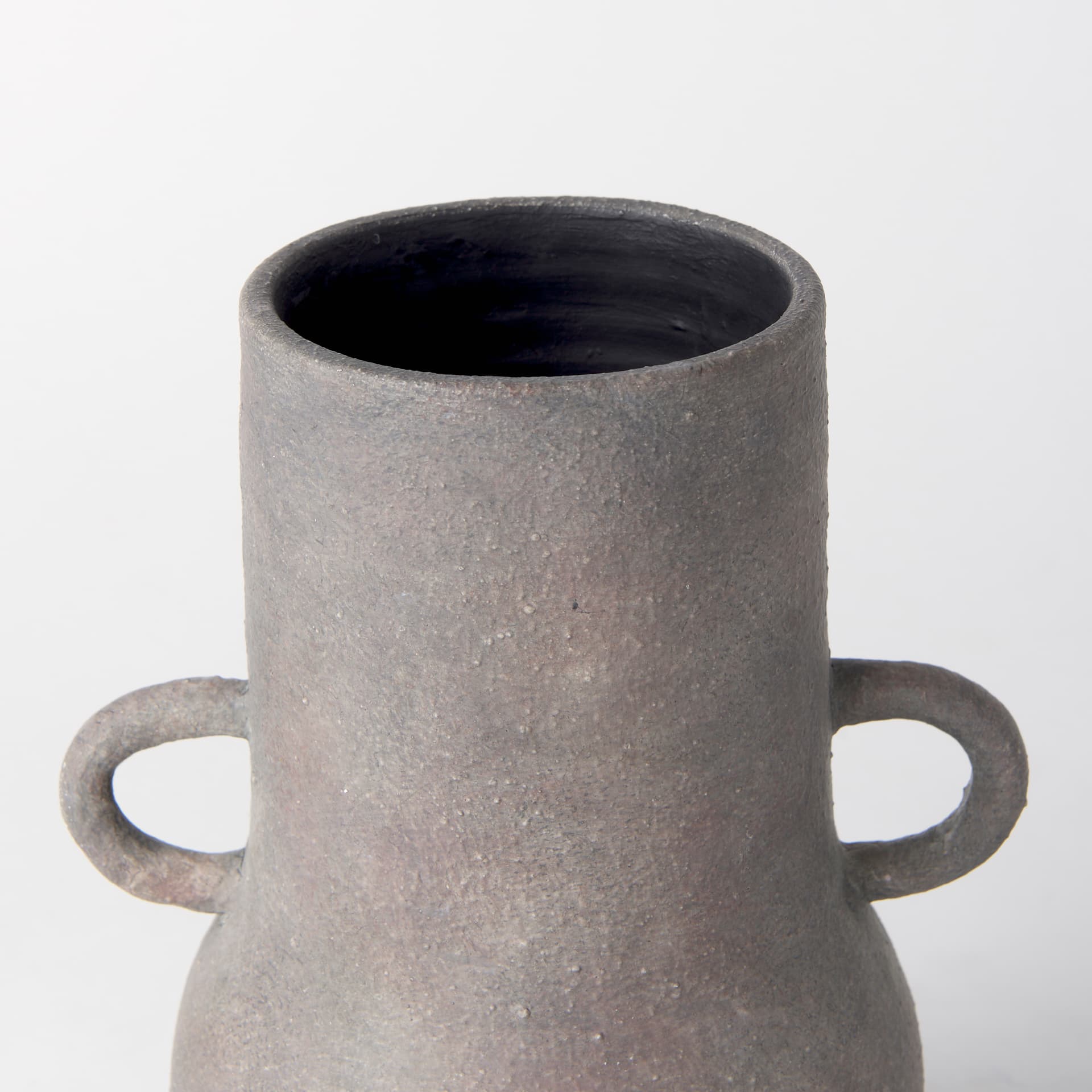 Armani 10.4H Brown-Gray Double Ear Ceramic Vase — product photograph