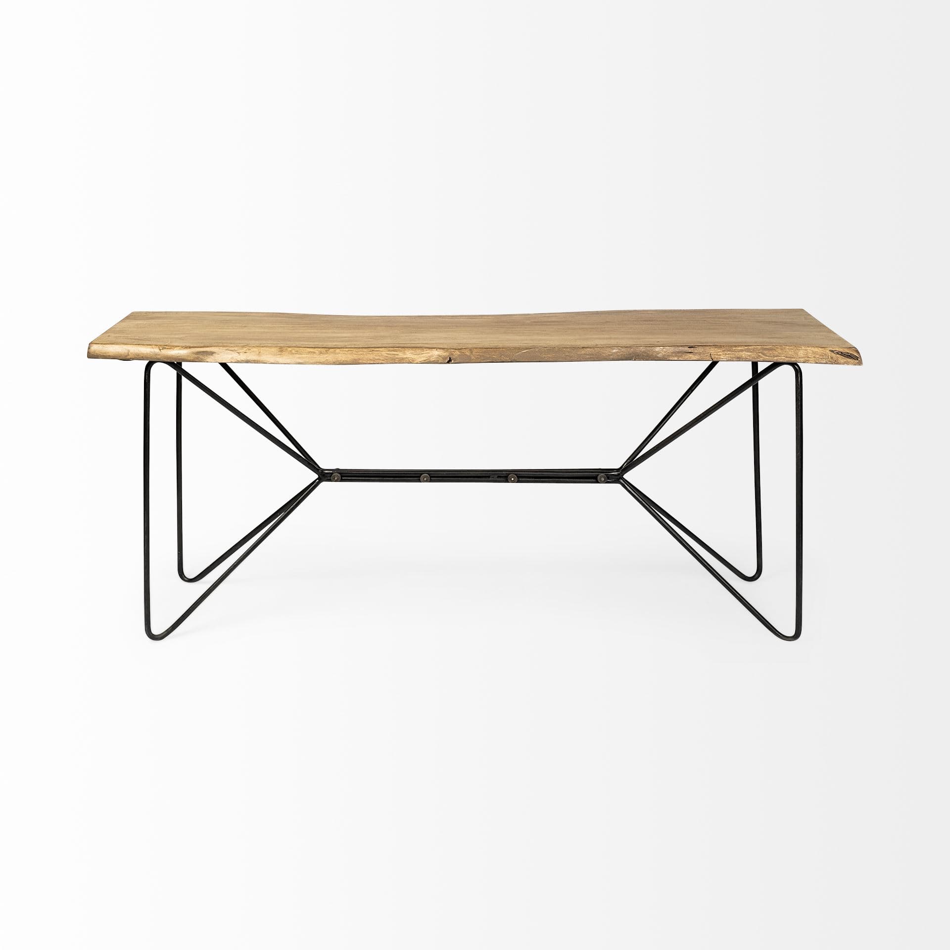 Papillion I 66L x 16W Blonde Wood and Iron Console Table — product photograph