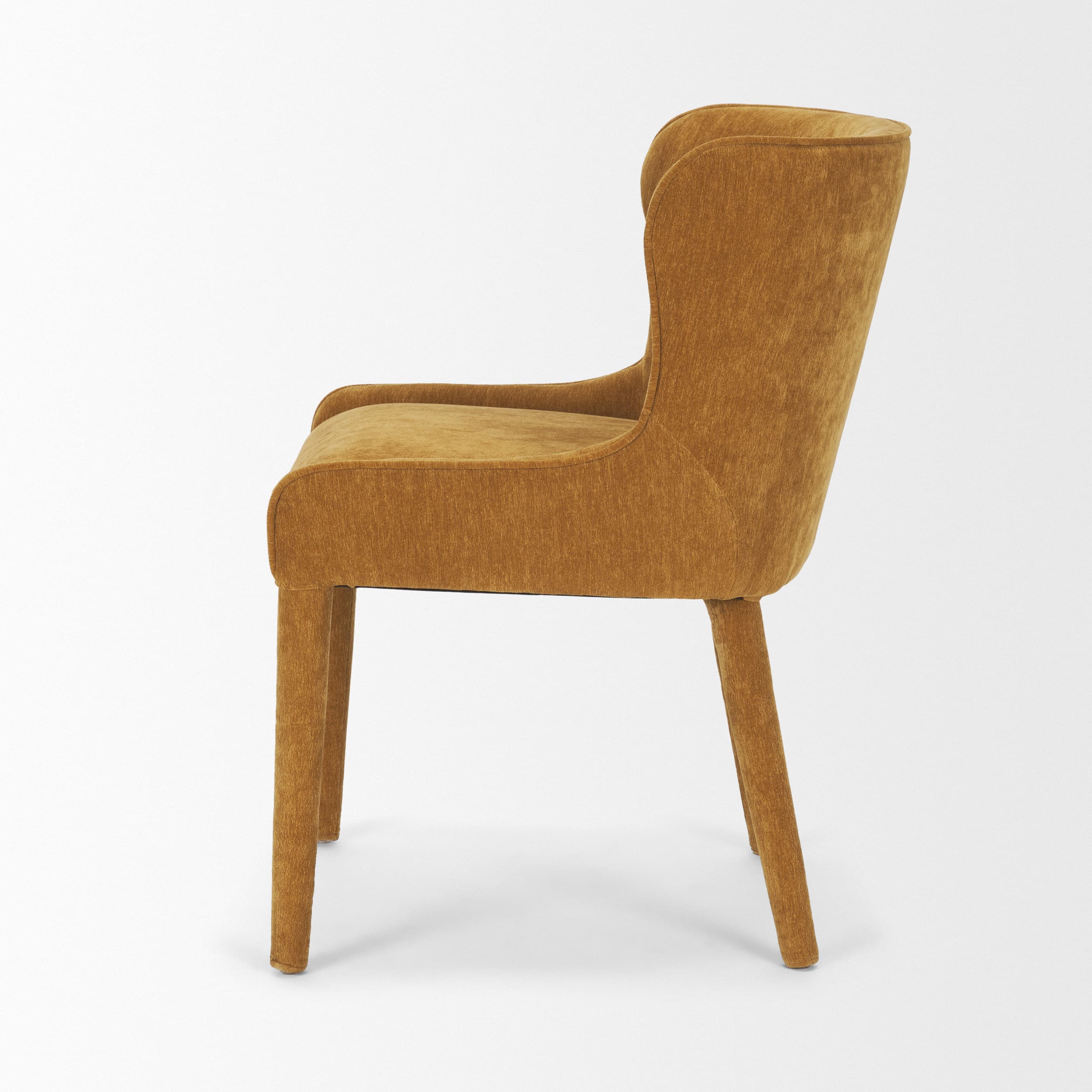Nolan Wingback Dining Side Chair | Rust Chenille w/ Tapered Wood — product photograph