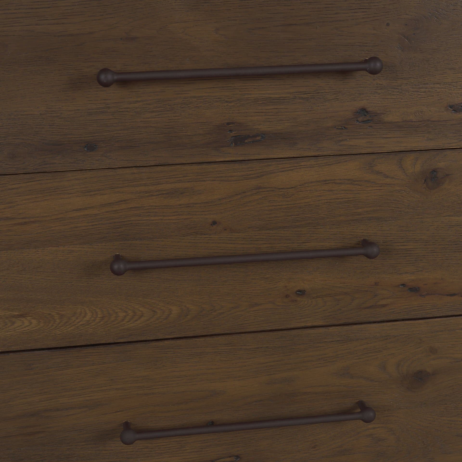 Belford 6-Drawer Dark Brown Oak Wood Dresser — product photograph