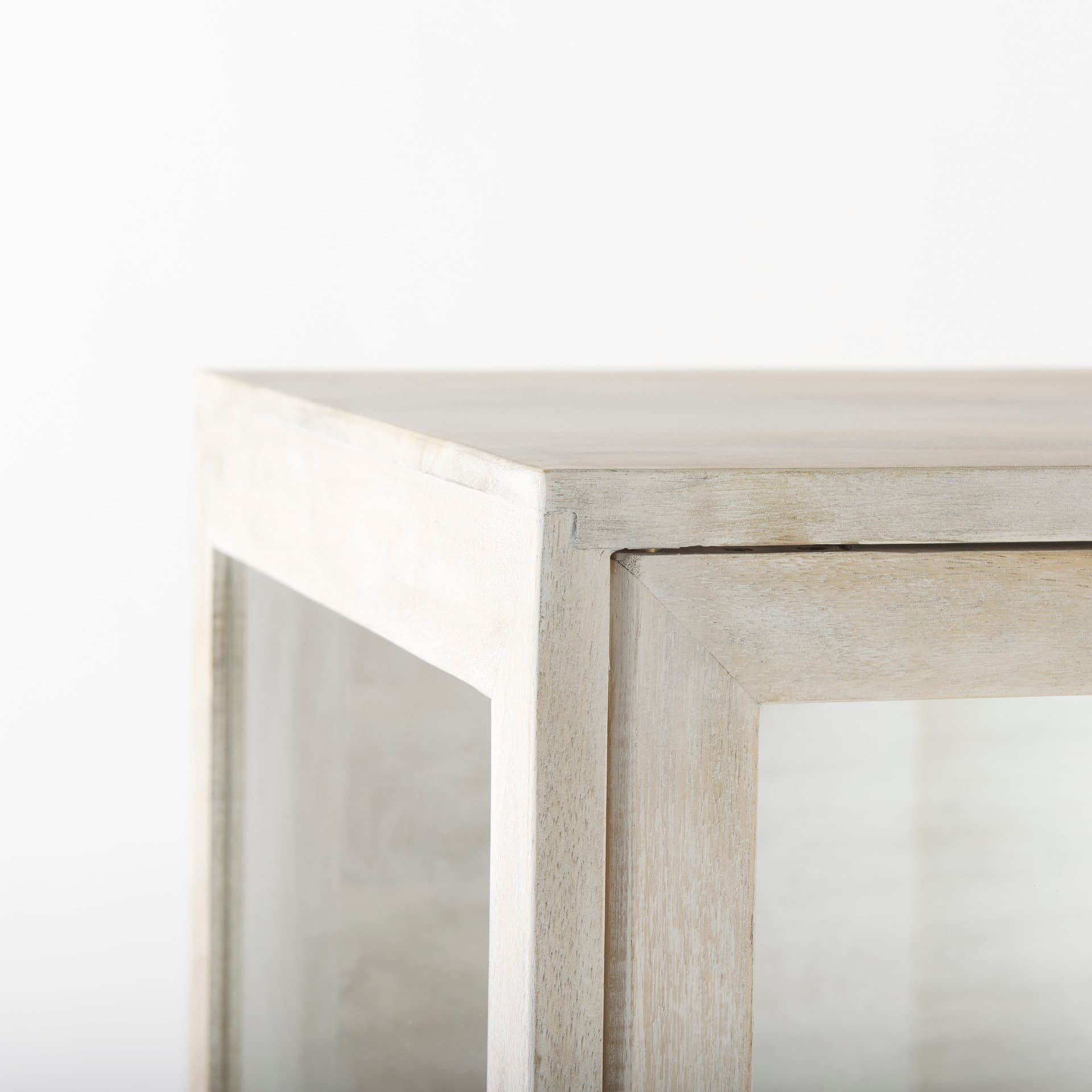 Arelius 36L x 18.75W x 63H White Wood W/ Gold Metal Base Display Cabinet — product photograph