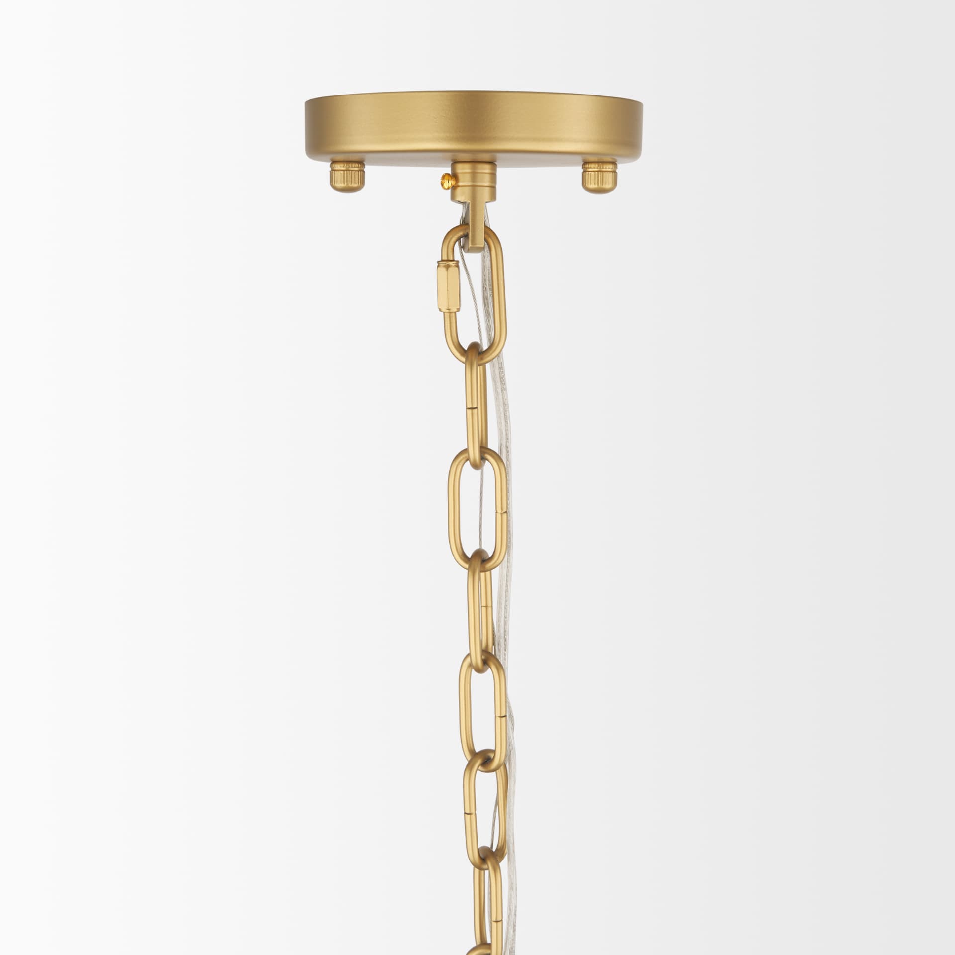 Barbara Brushed Gold Metal w/ Frosted Glass Globes 18-Light Chandelier — product photograph