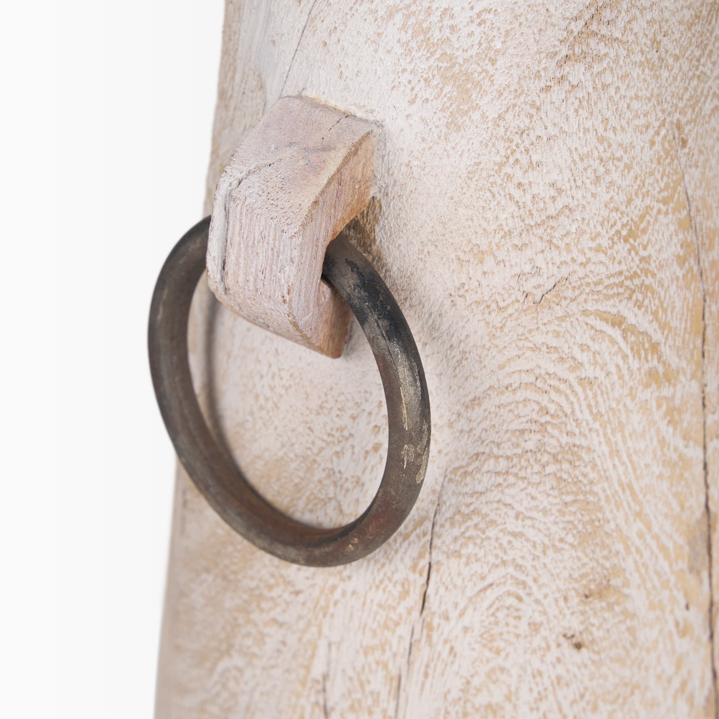 Monique Large Light Brown w/ Handles Wood Pot — product photograph