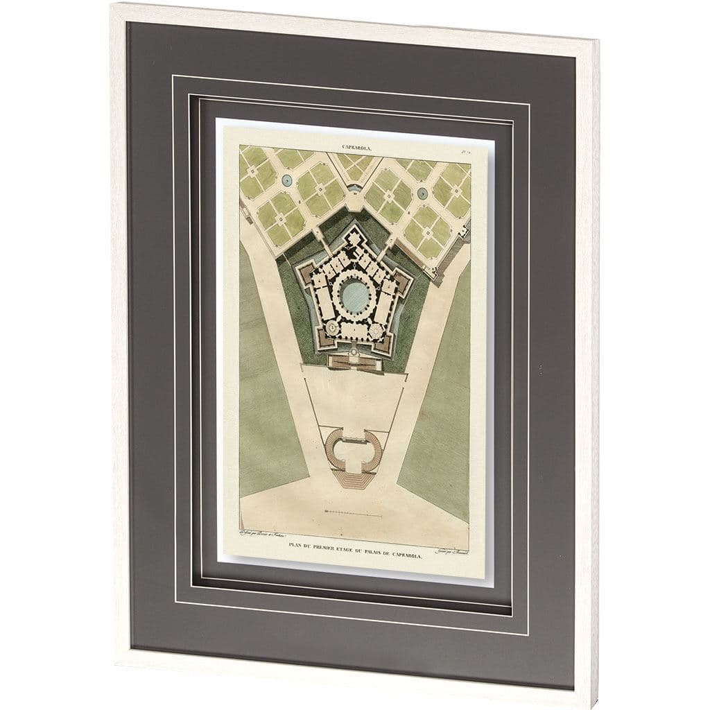 Plan Du Palais De Caprarola by Mercana Studio a Framed Art Print Matted under Glass — product photograph