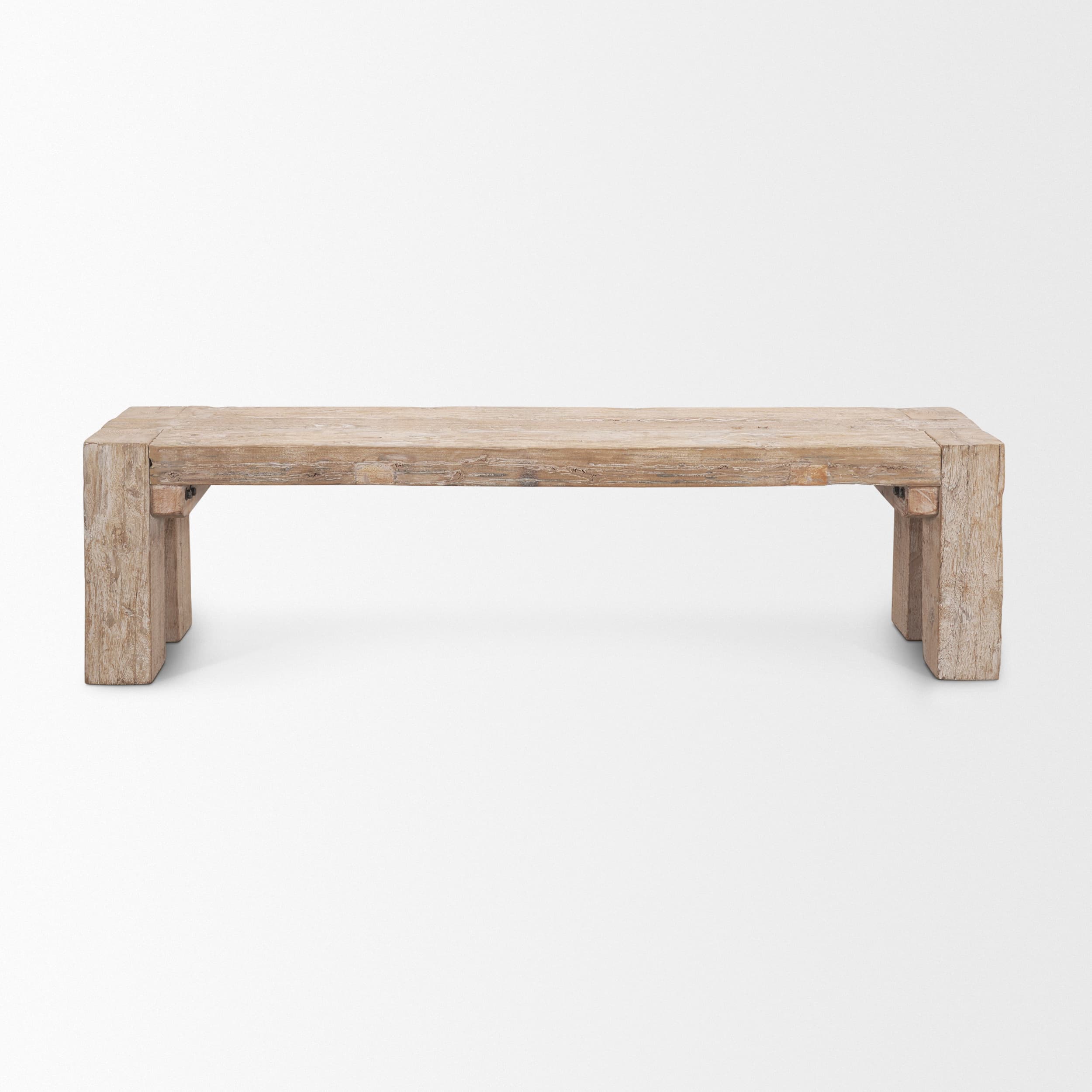 McArthur Whitewash Reclaimed Wood Bench — product photograph